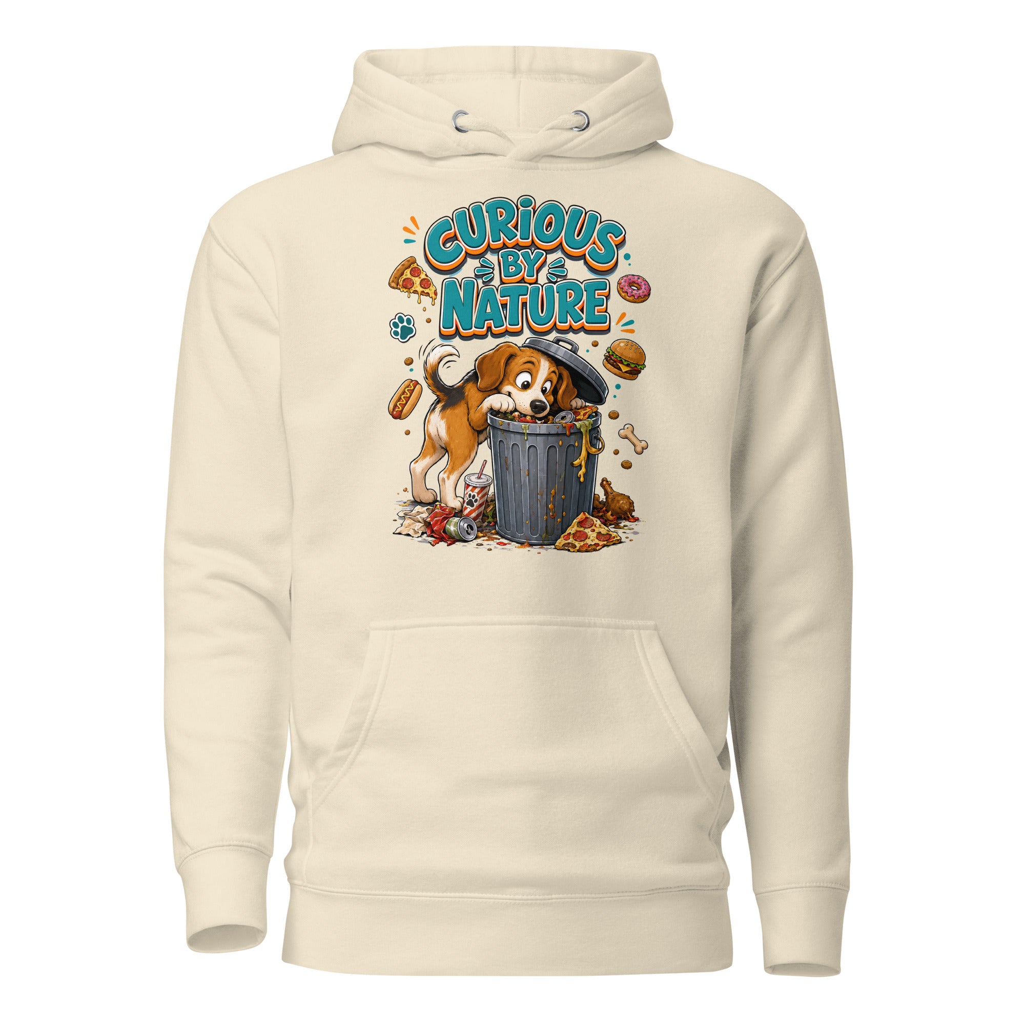 Elite Curious By Nature - Premium Luxury Beagle Dog Lovers Hoodie by printfluence.net