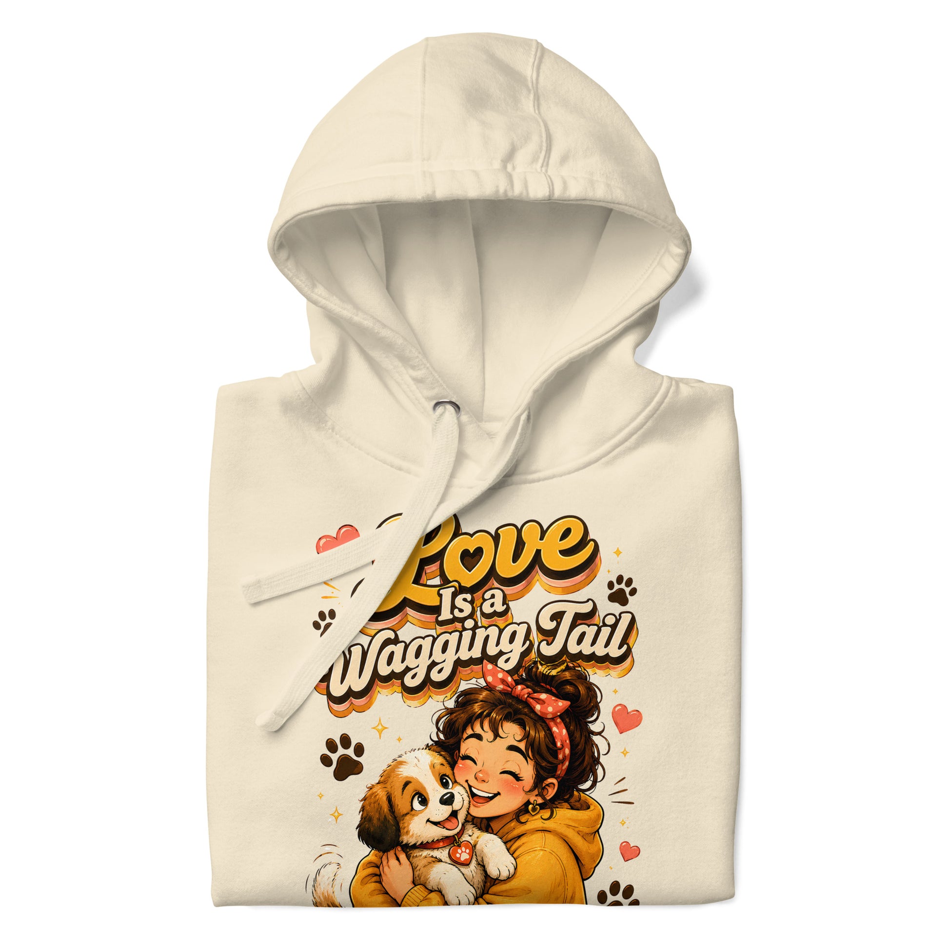 Elite Love Is a Wagging Tail - Premium Luxury Dog Lovers Unisex Hoodie by printfluence.net