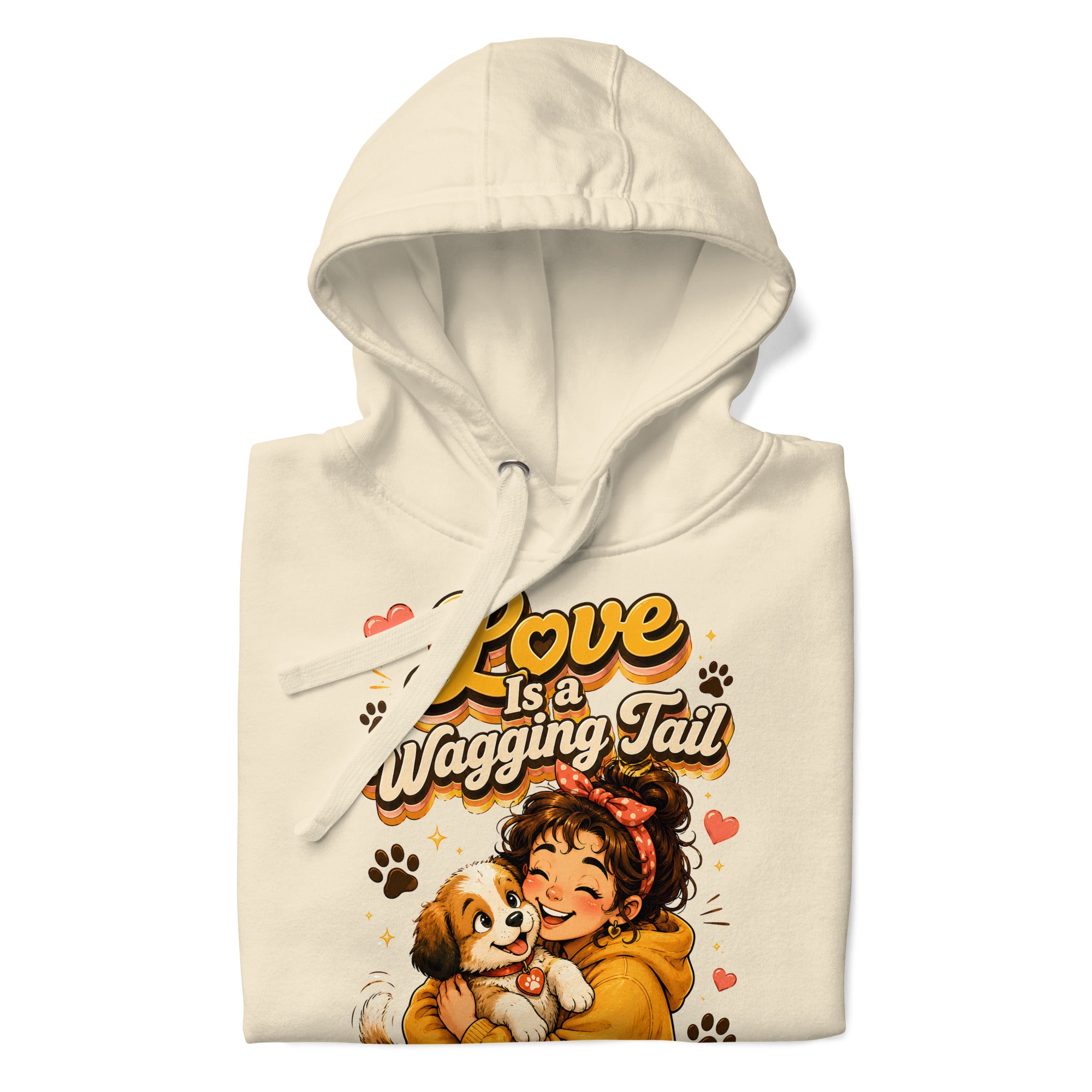 Elite Love Is a Wagging Tail - Premium Luxury Dog Lovers Unisex Hoodie by printfluence.net