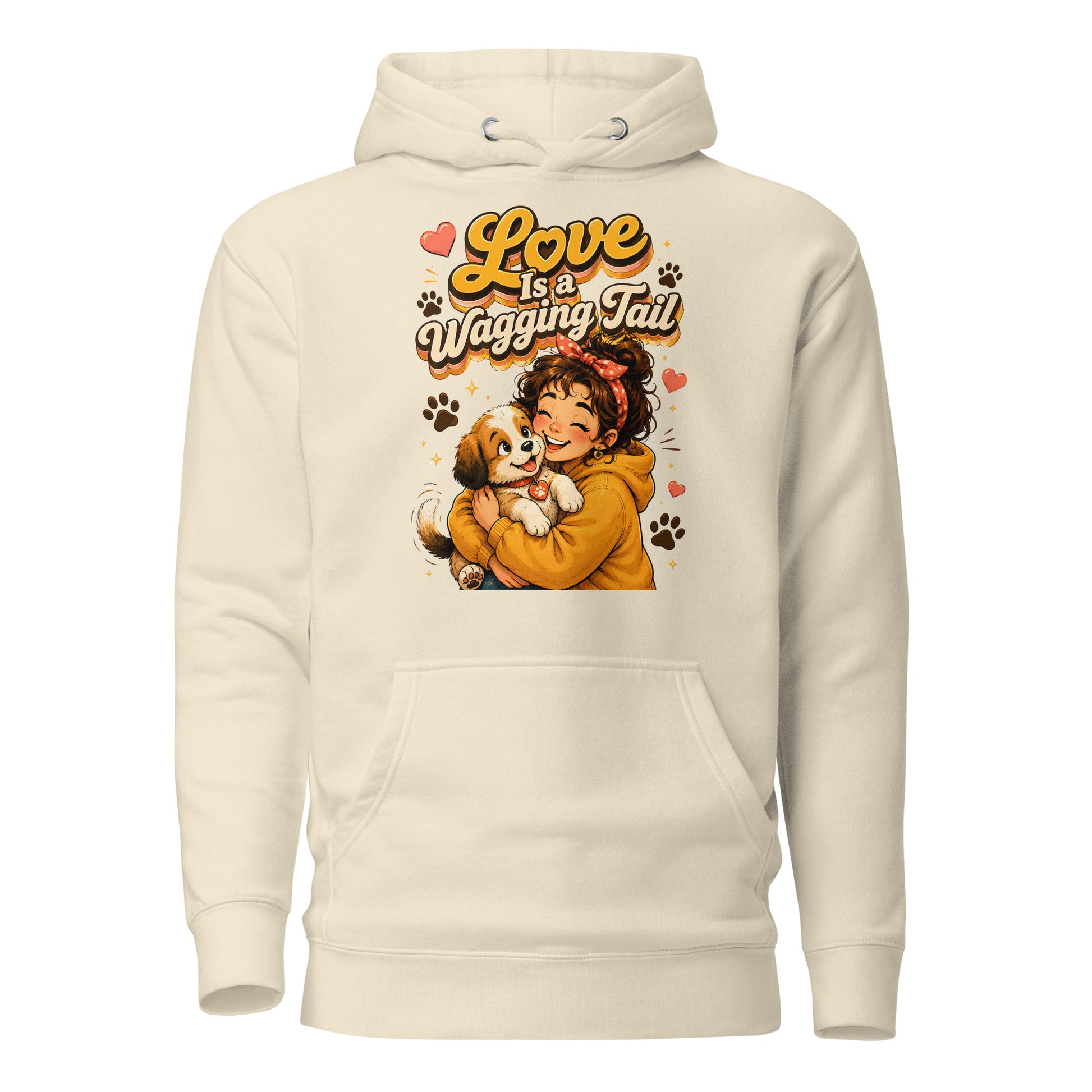 Elite Love Is a Wagging Tail - Premium Luxury Dog Lovers Unisex Hoodie by printfluence.net