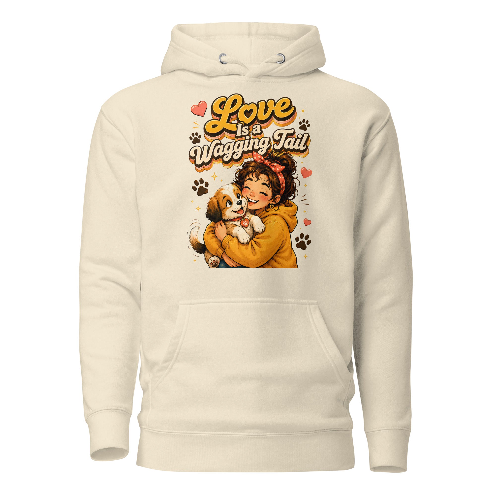 Elite Love Is a Wagging Tail - Premium Luxury Dog Lovers Unisex Hoodie by printfluence.net