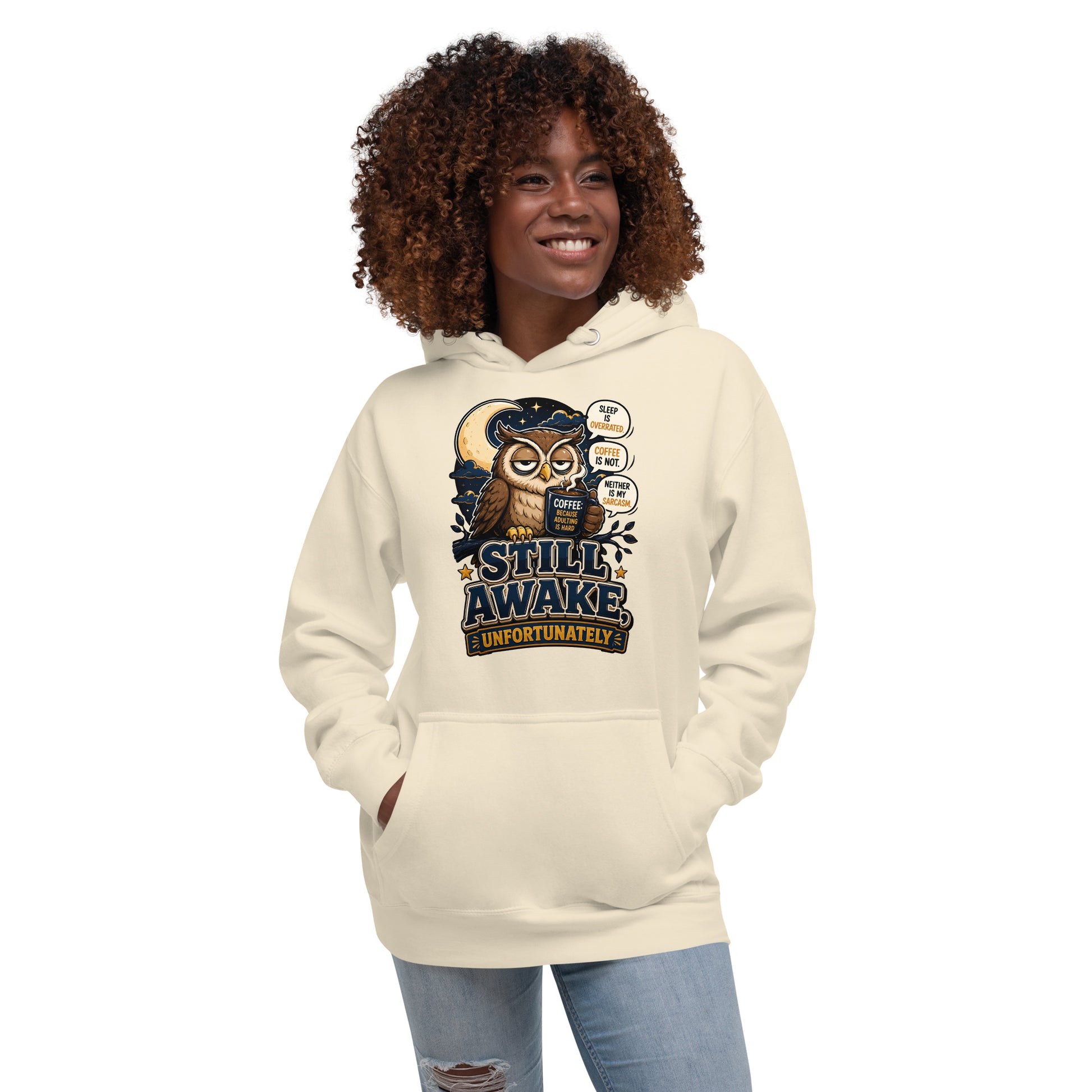 Coffee Lovers Unisex Classic Hoodie - Still Awake, Unfortunately! by printfluence.net