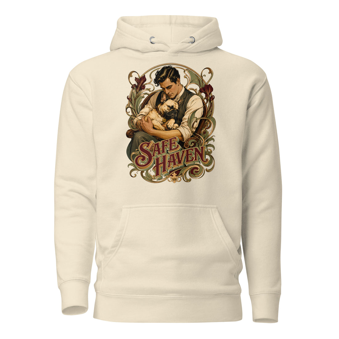 Safe Haven Frenchie Premium Hoodie - Unisex French Bulldog Lovers Sweatshirt H-1 by printfluence.net