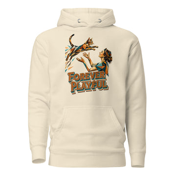 Cat Lovers Unisex Premium Pullover Hoodie – Forever Playful Geometric Cat Art Design by printfluence.net