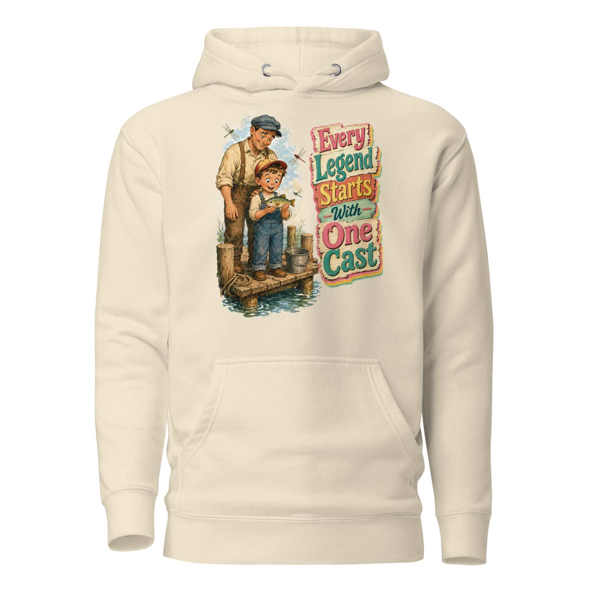 Fishing Lovers | Unisex Premium Pullover Hoodie - Every Legend Starts With One Cast by printfluence