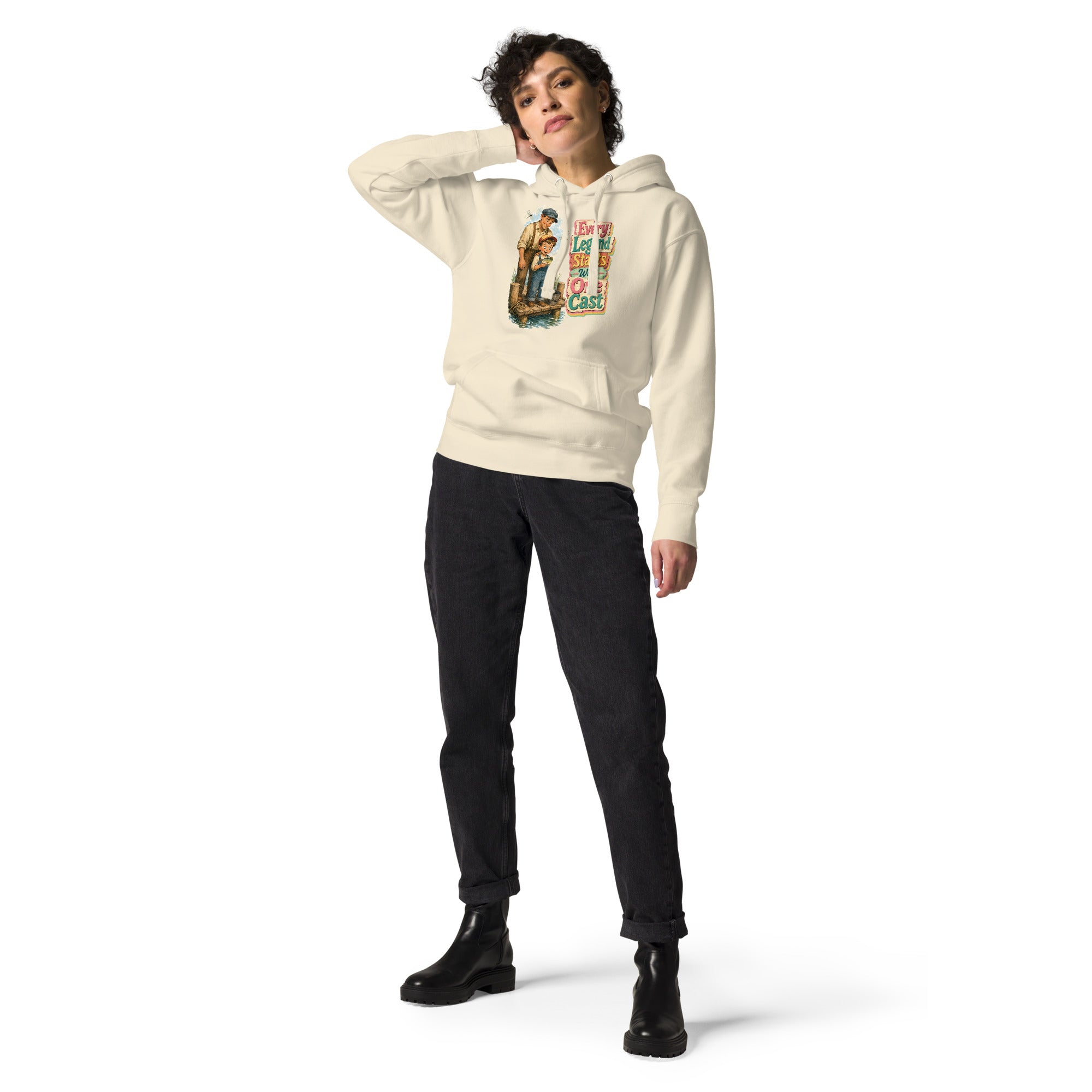 Fishing Lovers | Unisex Premium Pullover Hoodie - Every Legend Starts With One Cast by printfluence