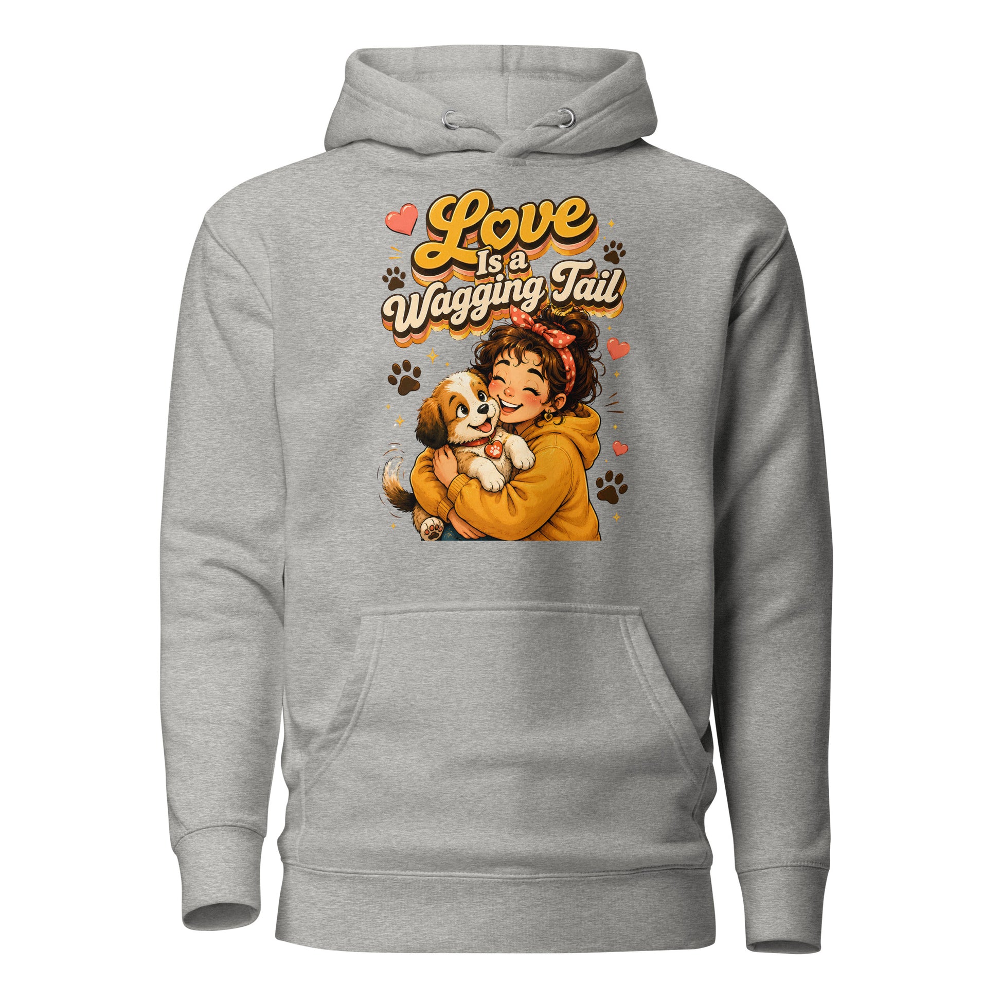 Elite Love Is a Wagging Tail - Premium Luxury Dog Lovers Unisex Hoodie by printfluence.net