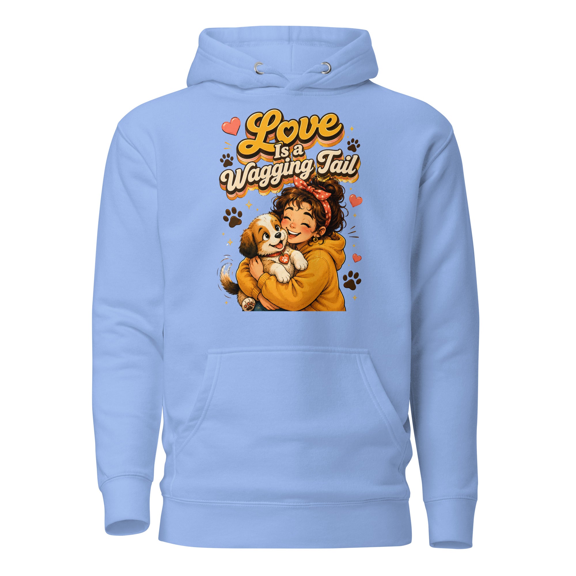 Elite Love Is a Wagging Tail - Premium Luxury Dog Lovers Unisex Hoodie by printfluence.net