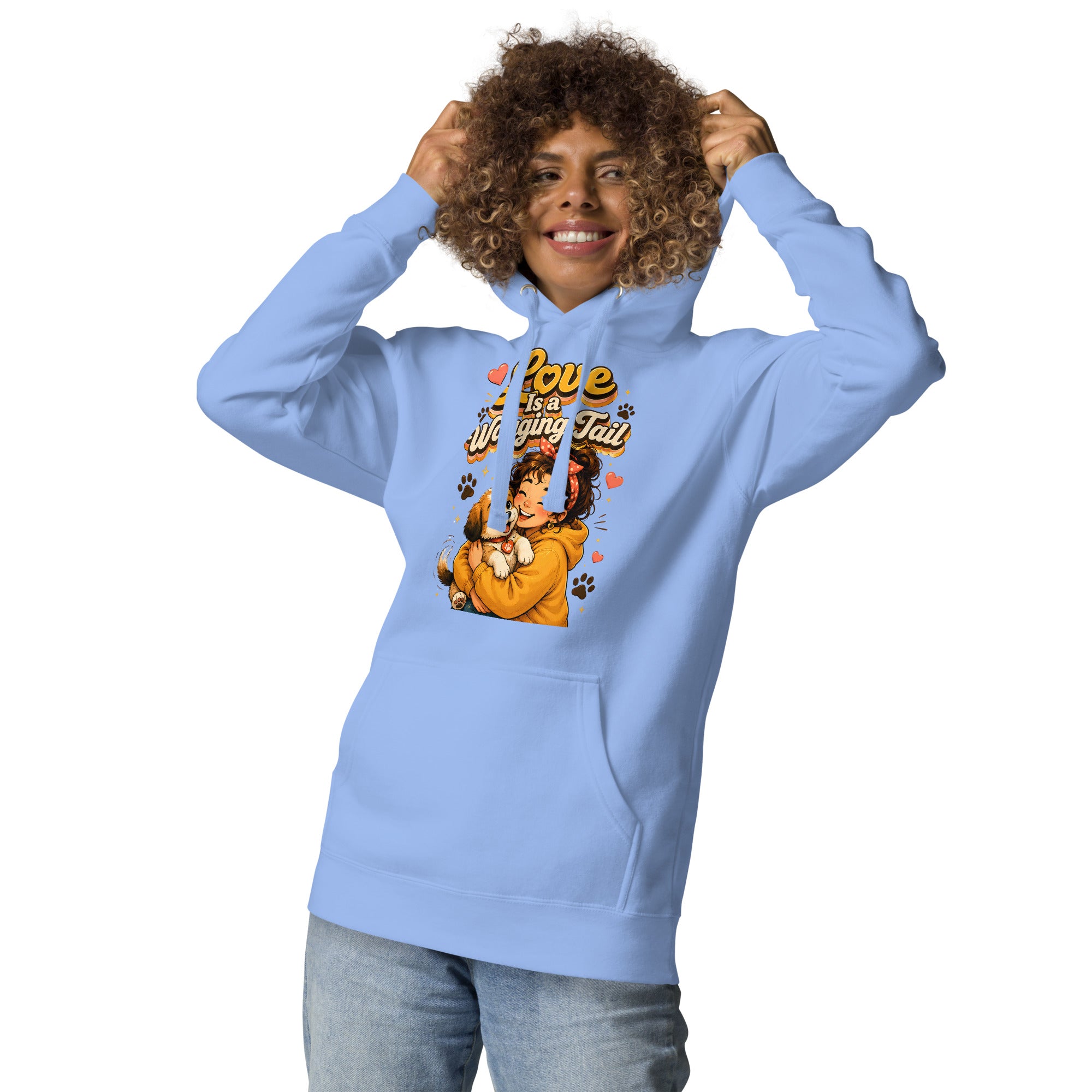 Elite Love Is a Wagging Tail - Premium Luxury Dog Lovers Unisex Hoodie by printfluence.net