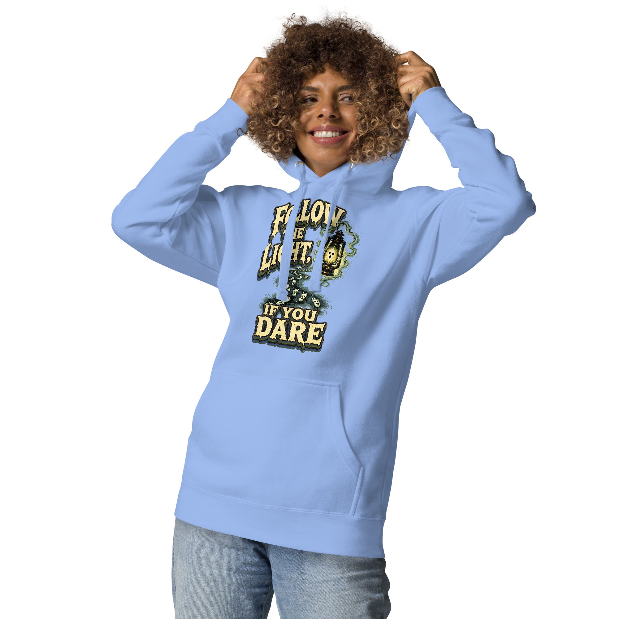 Follow The Light | Premium Horror Mystery Unisex Hoodie by printfluence.net