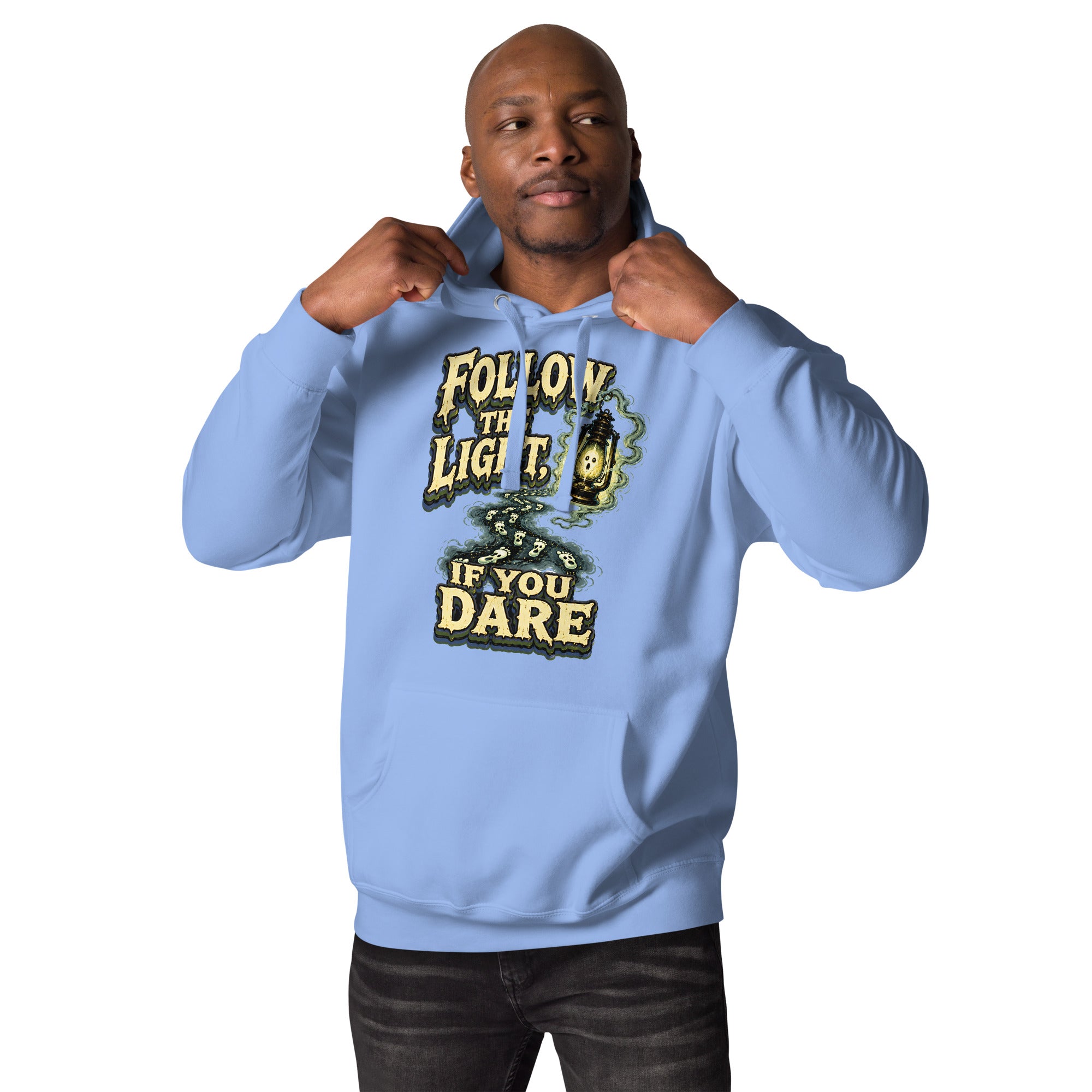 Follow The Light | Premium Horror Mystery Unisex Hoodie by printfluence.net
