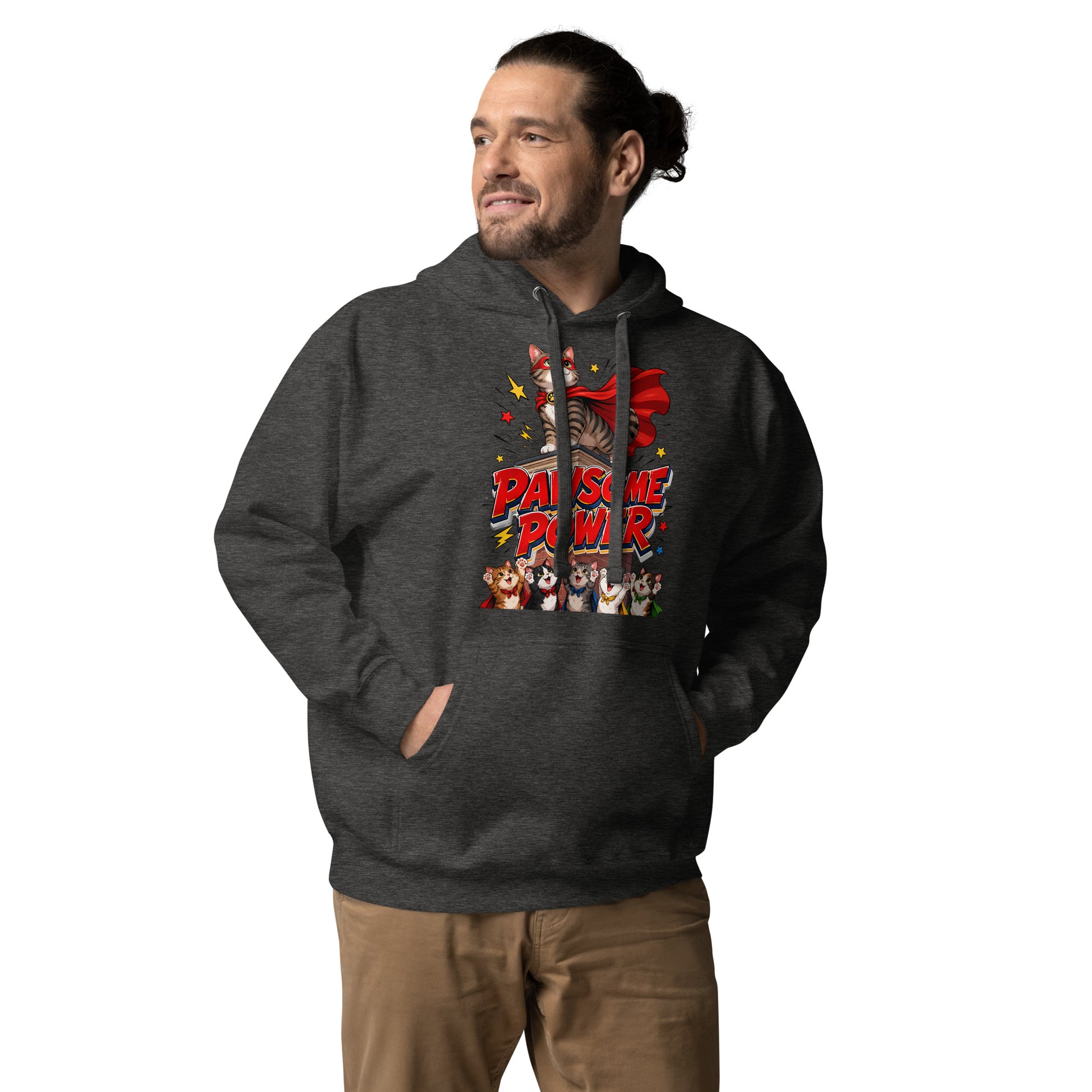 Unisex Hoodie - Elite Pawsome Power - Premium Luxury Hoodie for Cat Lovers by printfluence.net