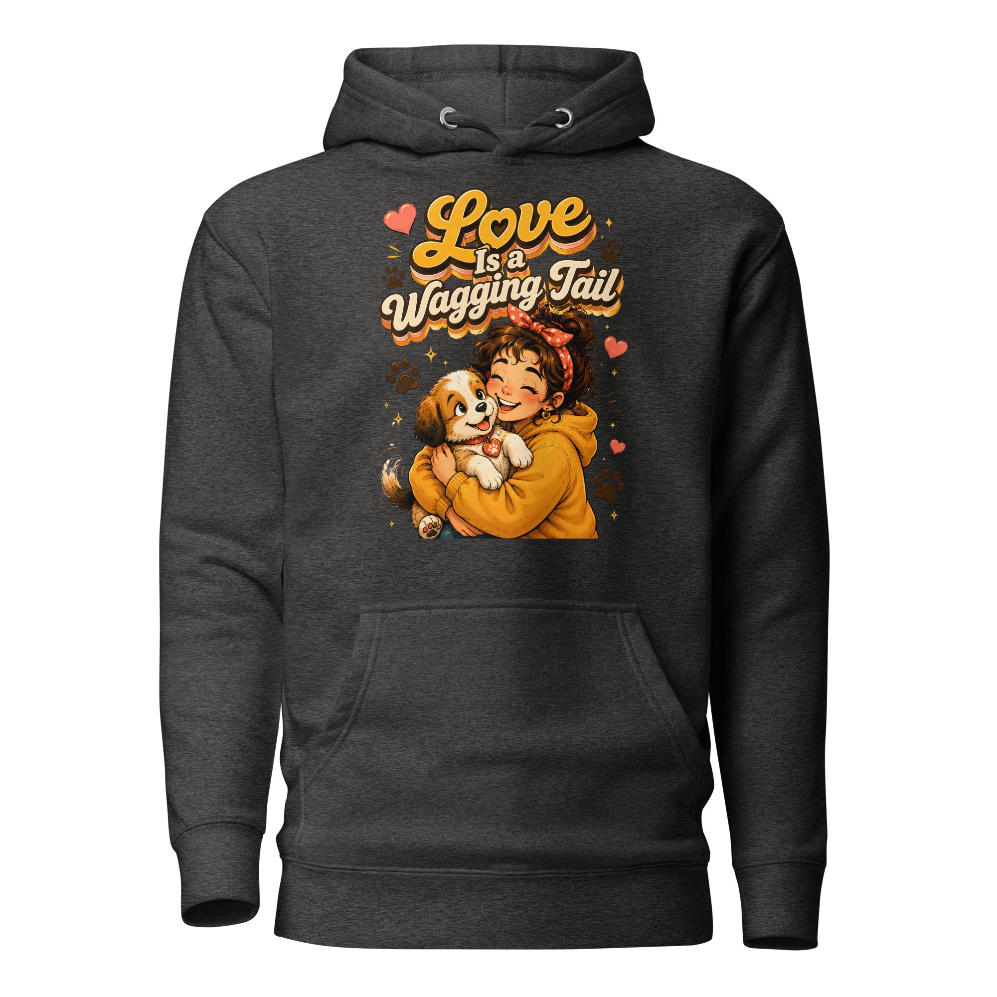 Elite Love Is a Wagging Tail - Premium Luxury Dog Lovers Unisex Hoodie by printfluence.net