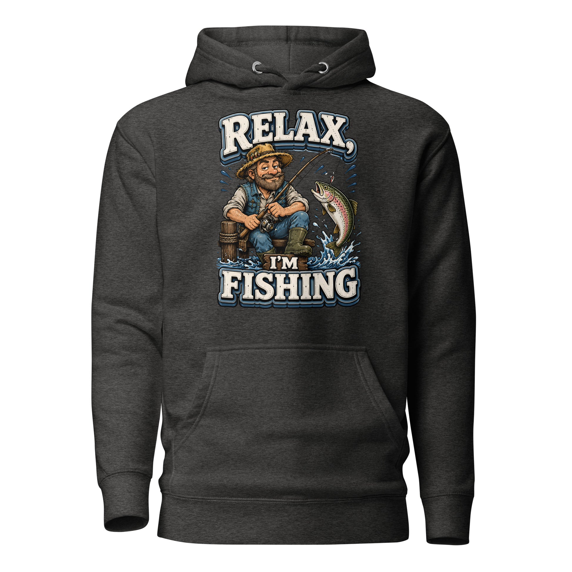 Relax I'm Fishing Hoodie - Cozy Vintage Trout Bass Fishing Lovers Graphic Pullover by printfluence.net