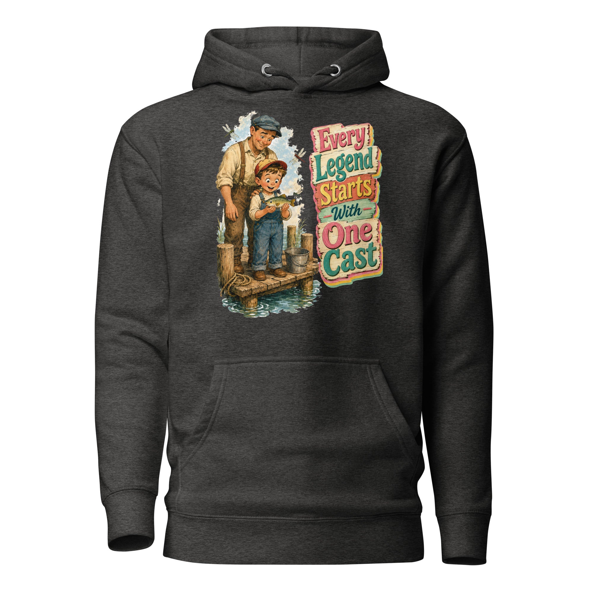 Fishing Lovers | Unisex Premium Pullover Hoodie - Every Legend Starts With One Cast by printfluence