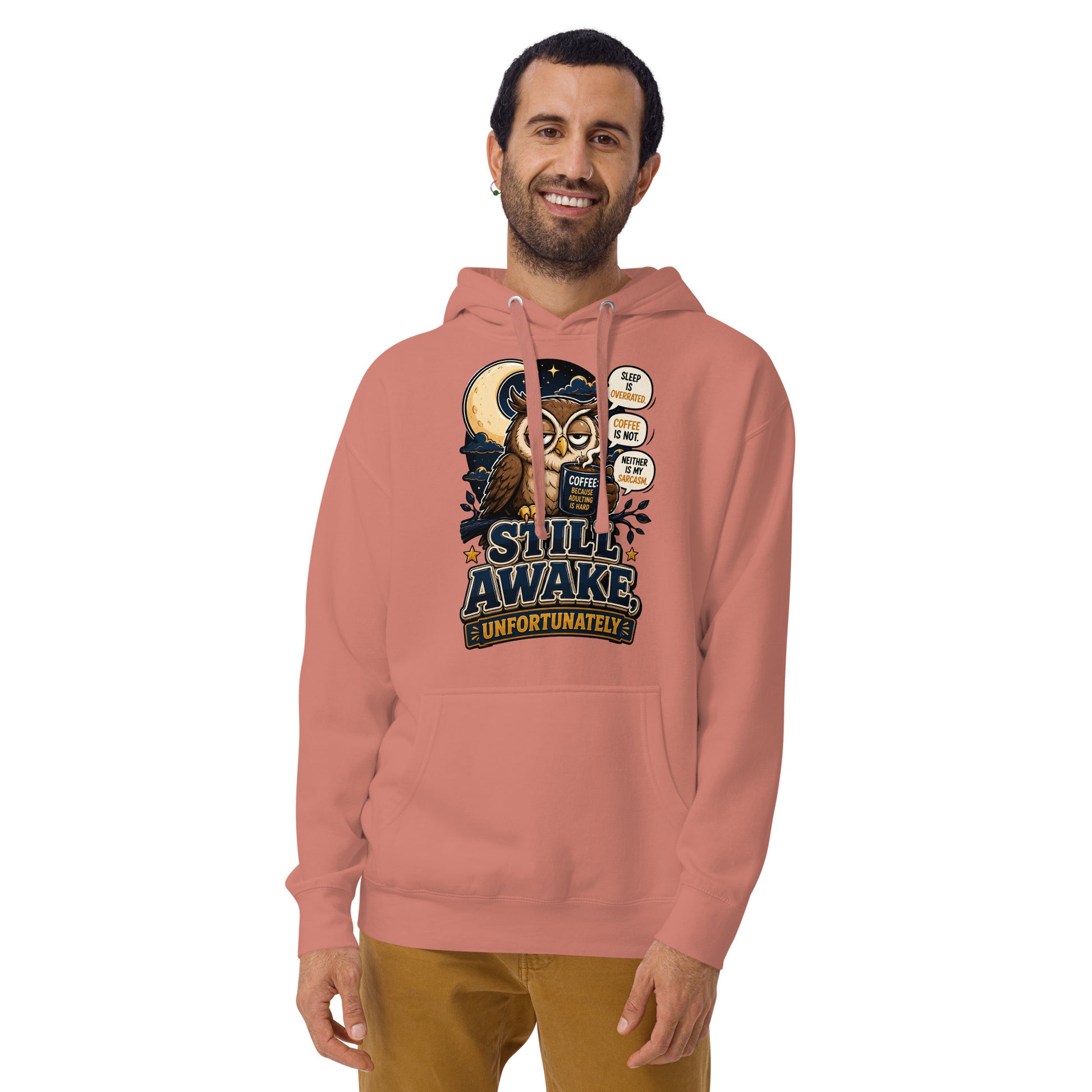 Coffee Lovers Unisex Classic Hoodie - Still Awake, Unfortunately! by printfluence.net