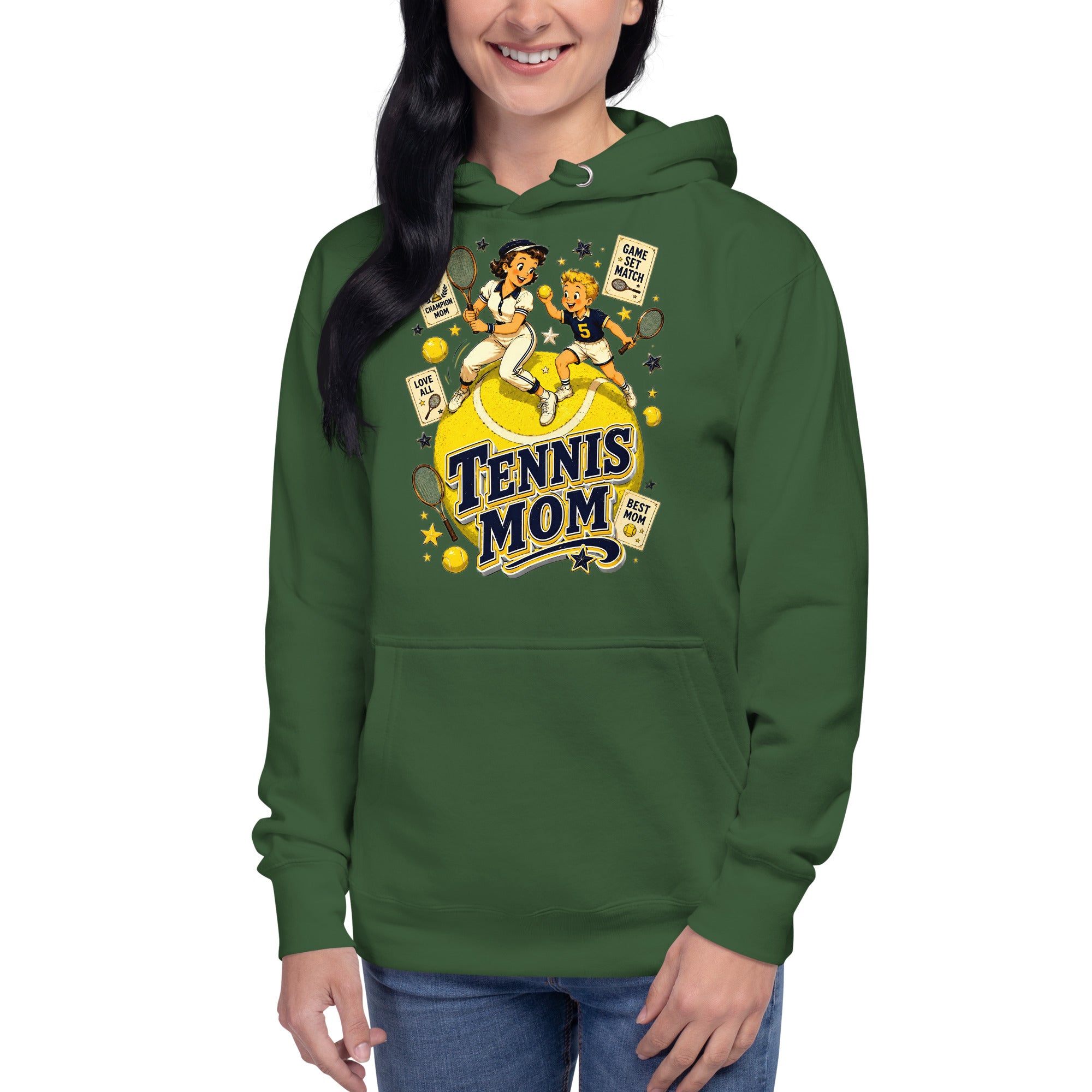 Unisex Hoodie - Elite Tennis Mom Champion - Premium Mother's Day by printfluence.net