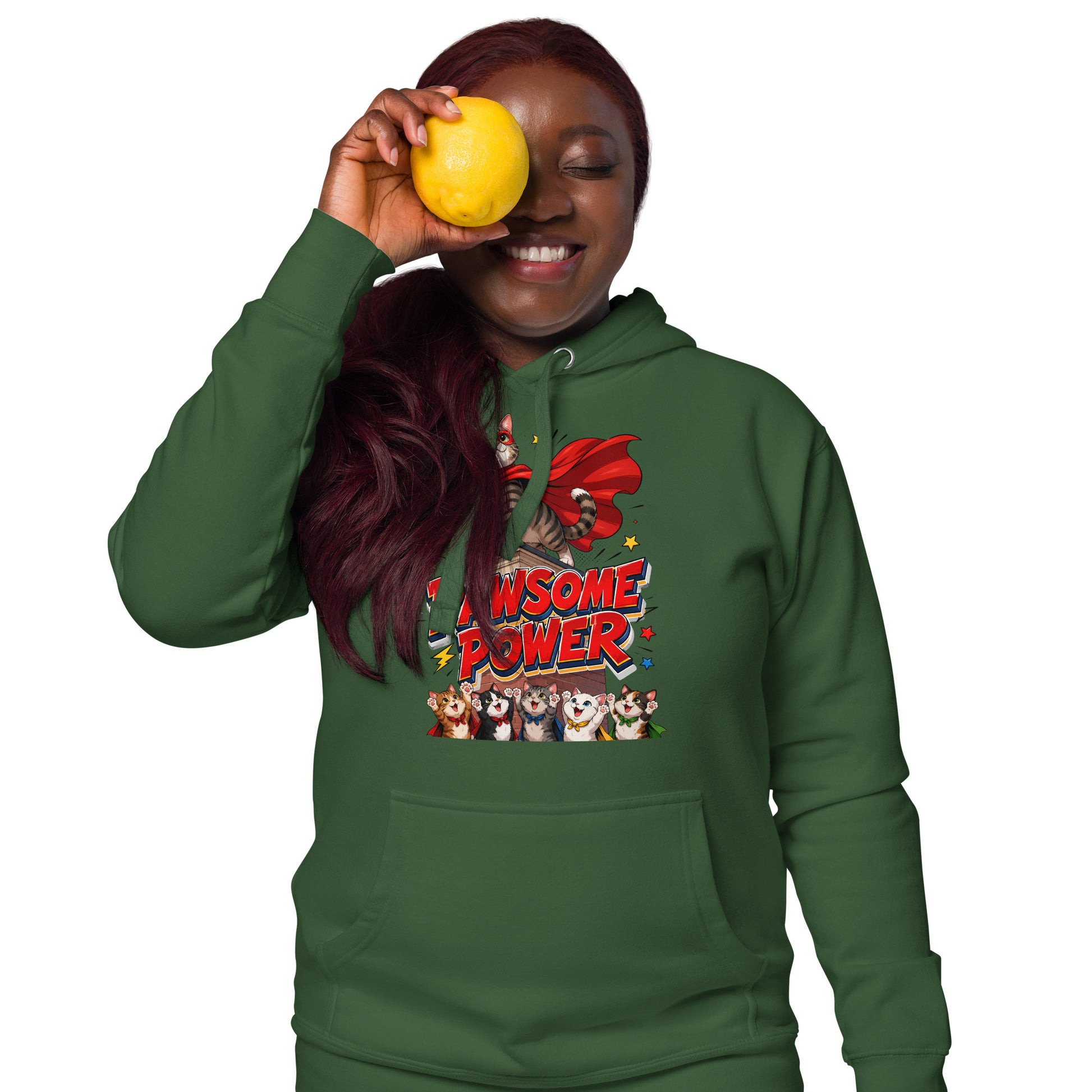 Unisex Hoodie - Elite Pawsome Power - Premium Luxury Hoodie for Cat Lovers by printfluence.net