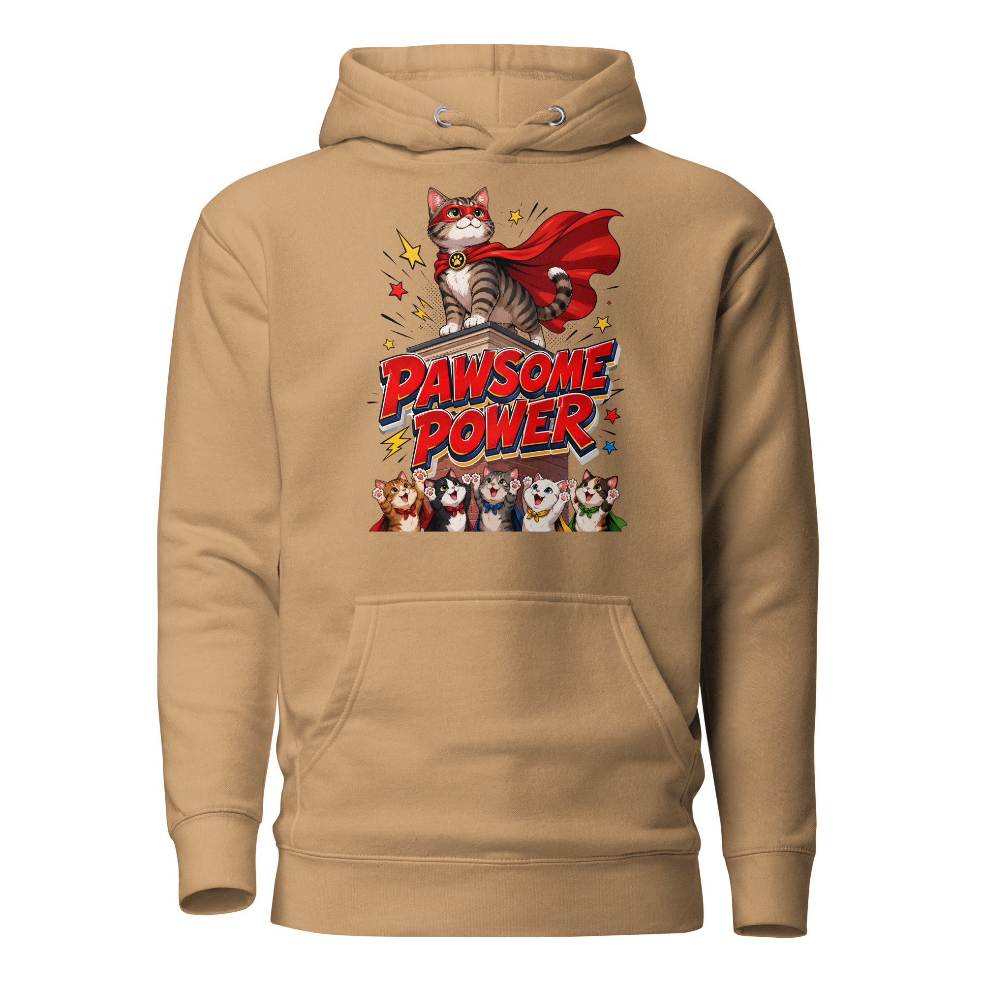Unisex Hoodie - Elite Pawsome Power - Premium Luxury Hoodie for Cat Lovers by printfluence.net