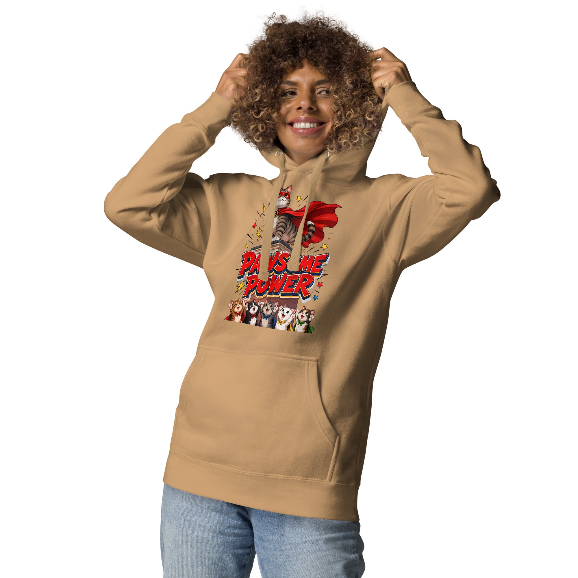 Unisex Hoodie - Elite Pawsome Power - Premium Luxury Hoodie for Cat Lovers by printfluence.net