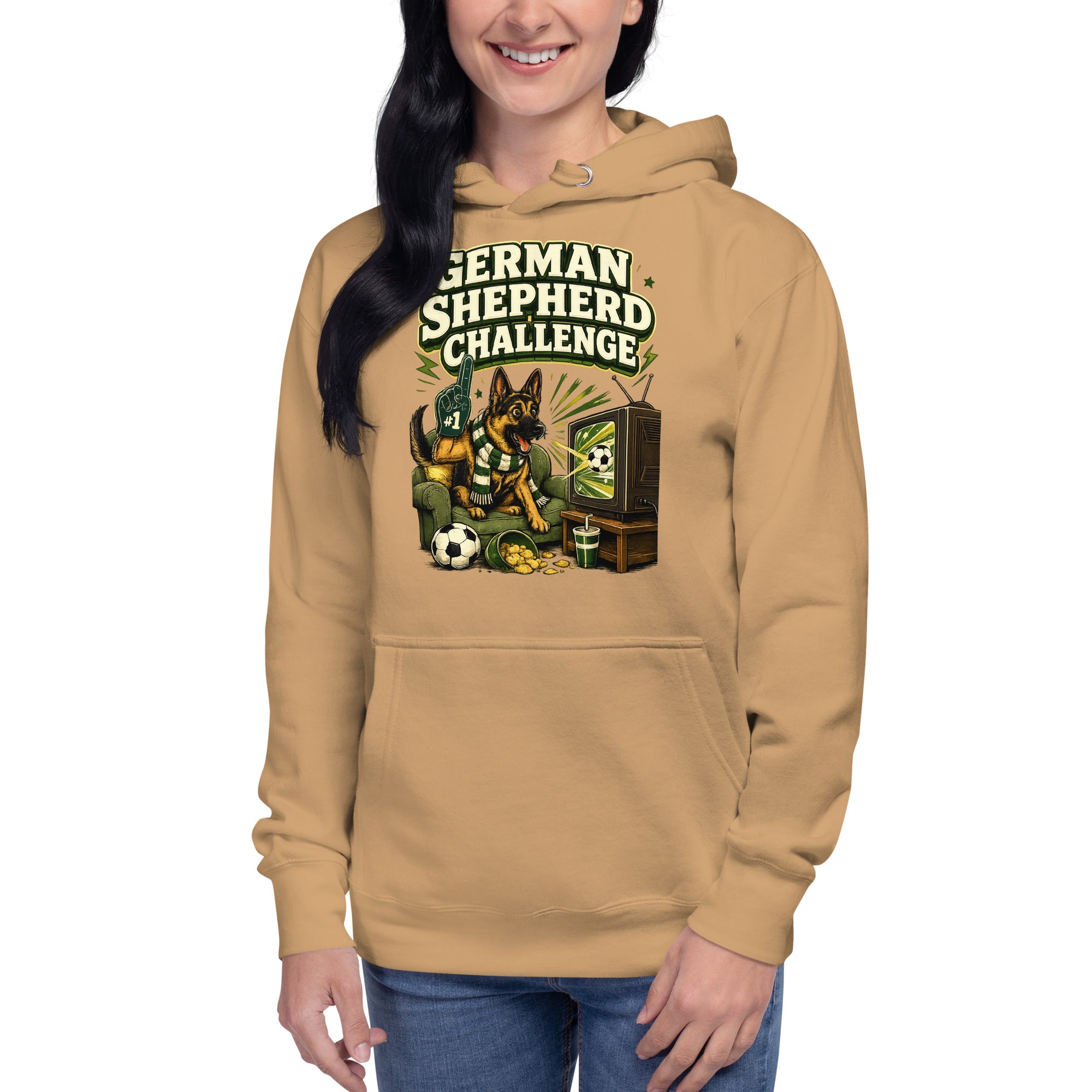 German Shepherd Challenge Game Day Unisex Hoodie by printfluence.net