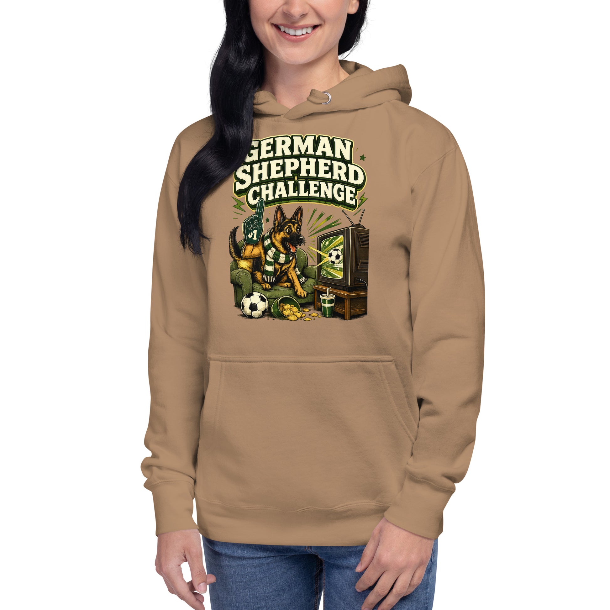 German Shepherd Challenge Game Day Unisex Hoodie by printfluence.net