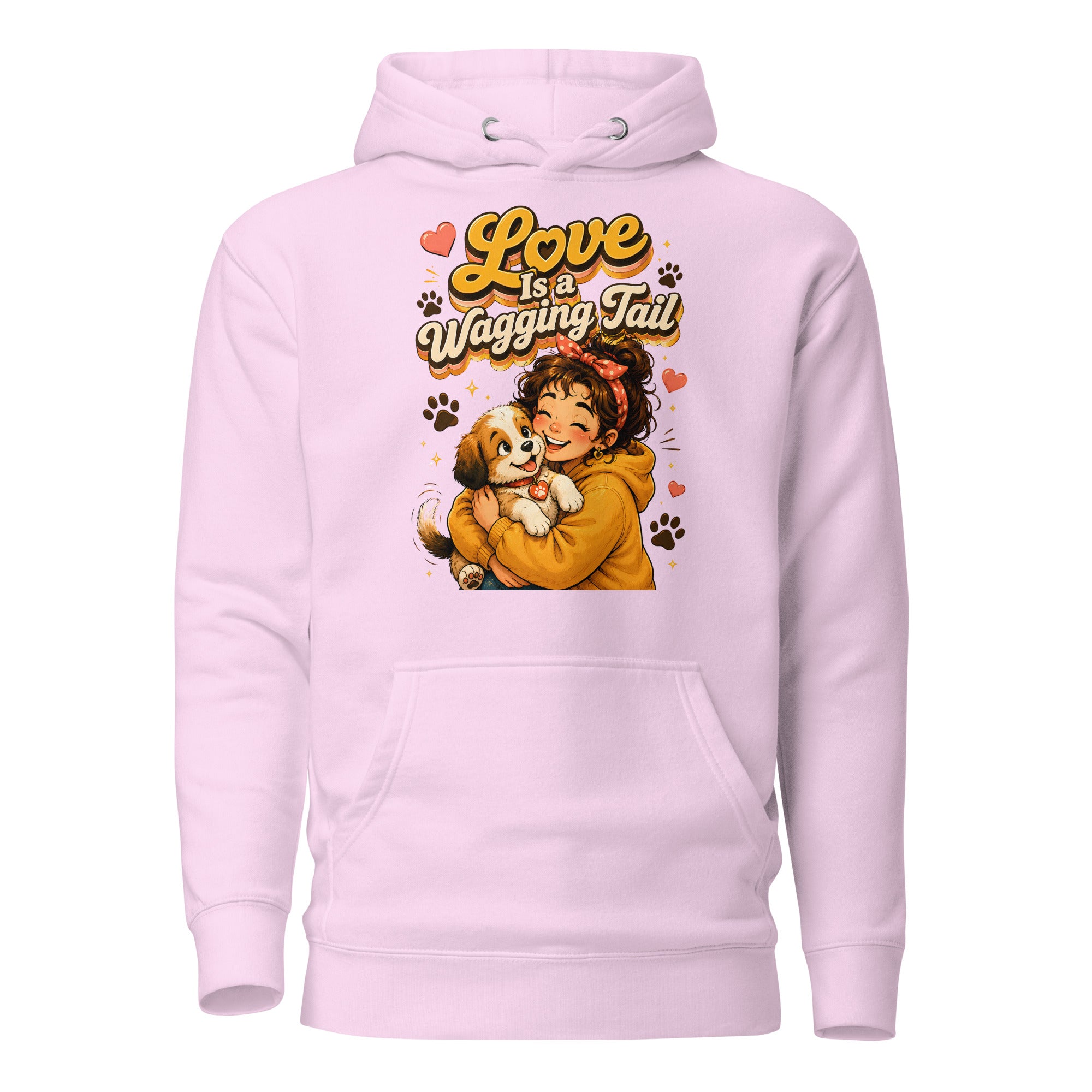 Elite Love Is a Wagging Tail - Premium Luxury Dog Lovers Unisex Hoodie by printfluence.net