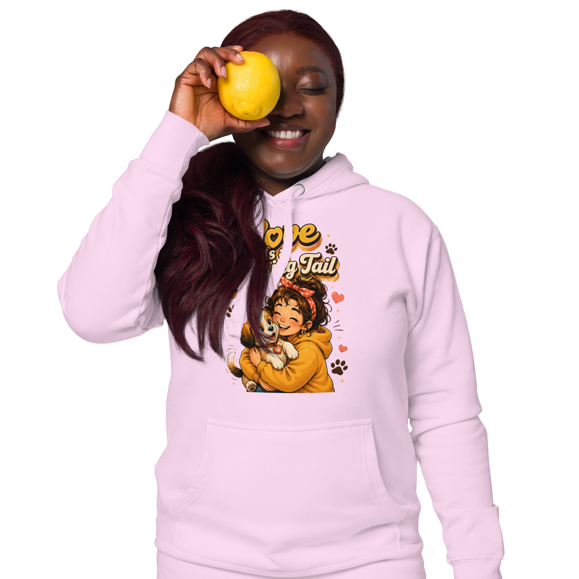 Elite Love Is a Wagging Tail - Premium Luxury Dog Lovers Unisex Hoodie by printfluence.net