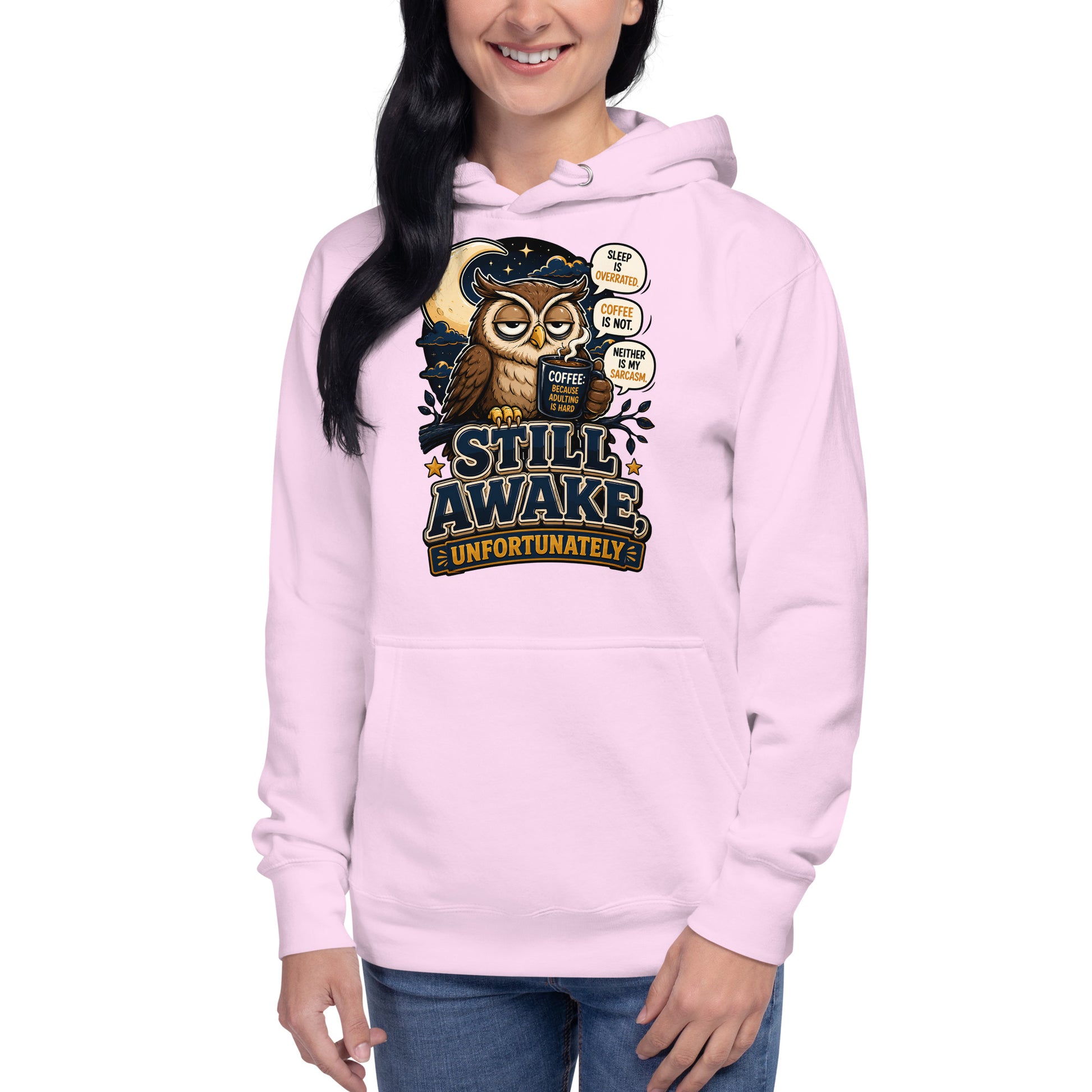 Coffee Lovers Unisex Classic Hoodie - Still Awake, Unfortunately! by printfluence.net
