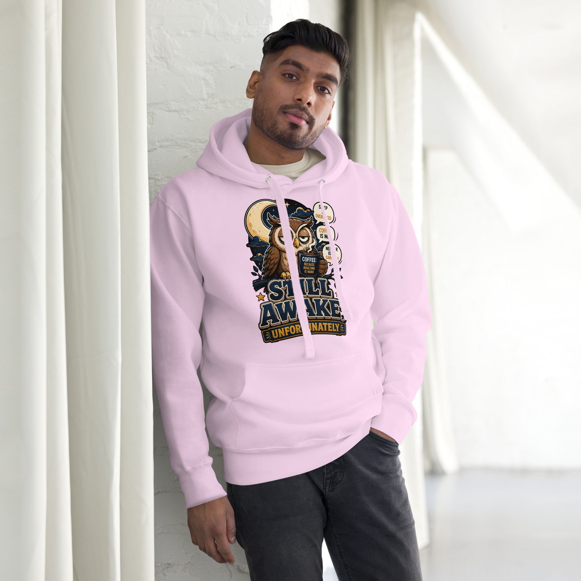 Coffee Lovers Unisex Classic Hoodie - Still Awake, Unfortunately! by printfluence.net