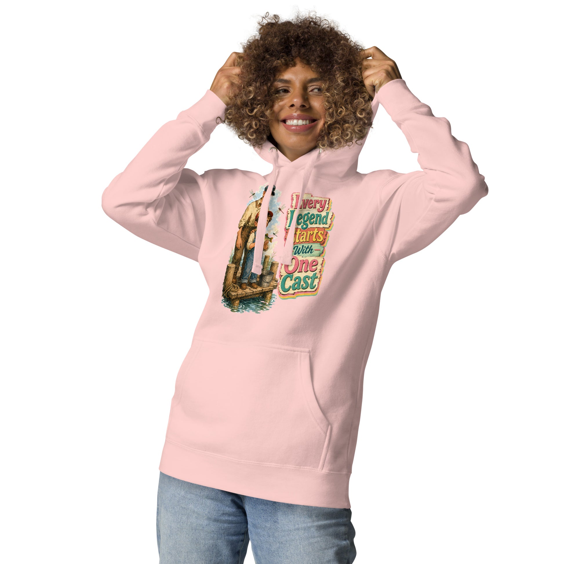 Fishing Lovers | Unisex Premium Pullover Hoodie - Every Legend Starts With One Cast by printfluence