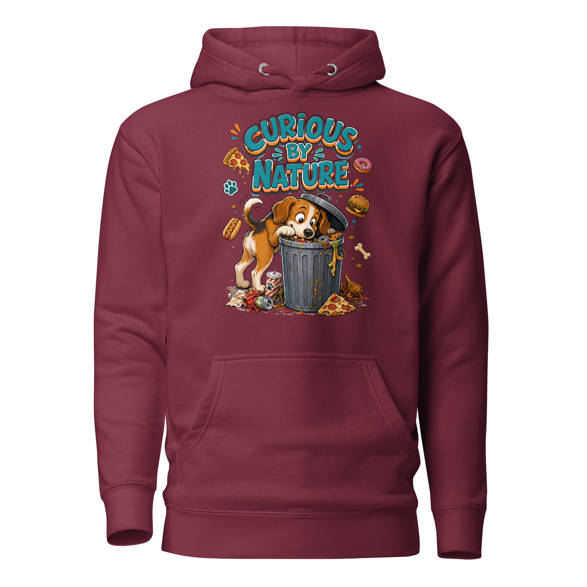 Elite Curious By Nature - Premium Luxury Beagle Dog Lovers Hoodie by printfluence.net