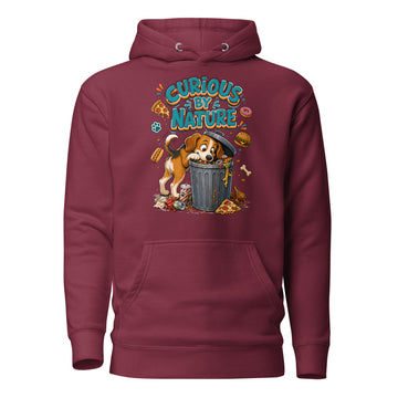 Elite Curious By Nature - Premium Luxury Beagle Dog Lovers Hoodie by printfluence.net