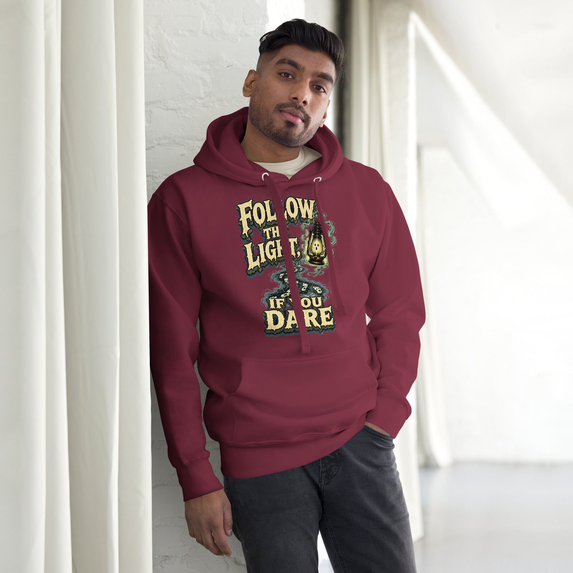 Follow The Light | Premium Horror Mystery Unisex Hoodie by printfluence.net