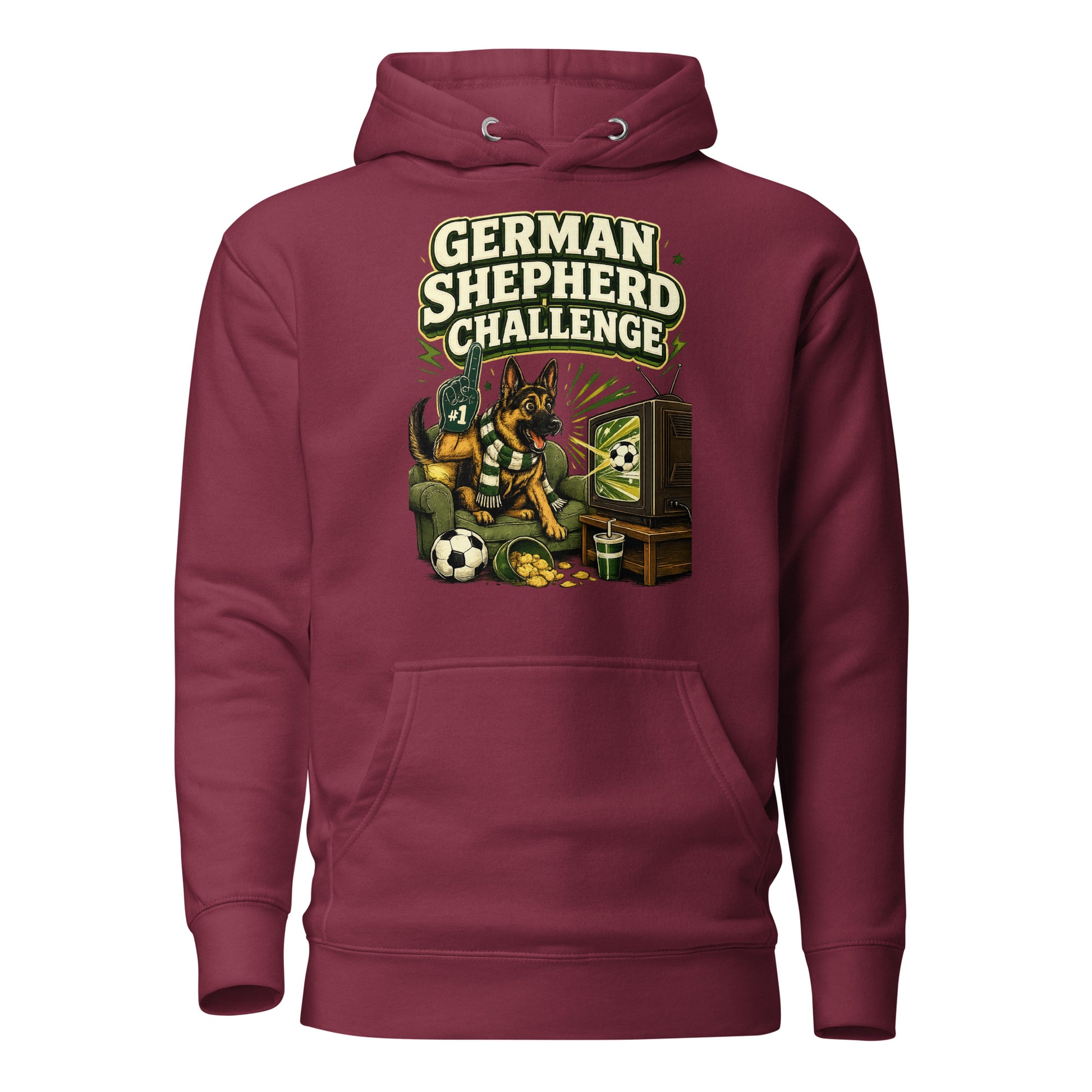 German Shepherd Challenge Game Day Unisex Hoodie by printfluence.net