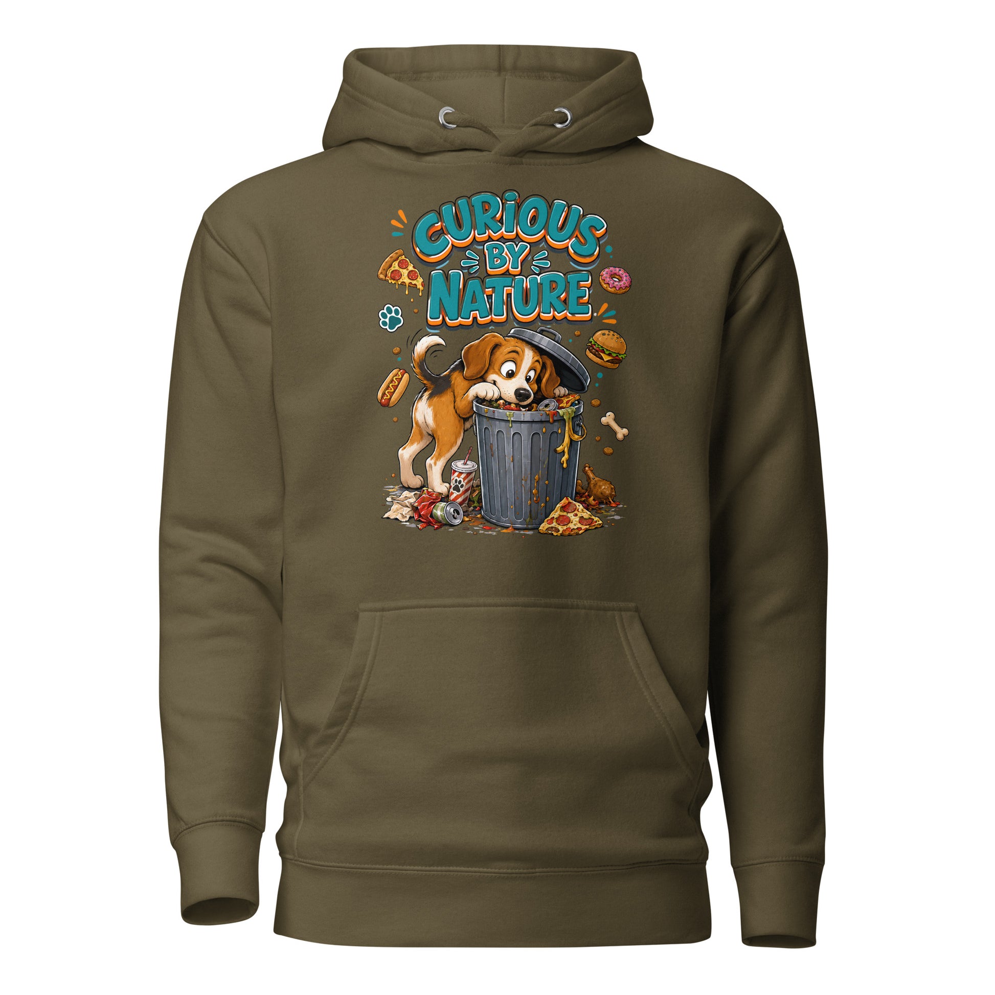 Elite Curious By Nature - Premium Luxury Beagle Dog Lovers Hoodie by printfluence.net