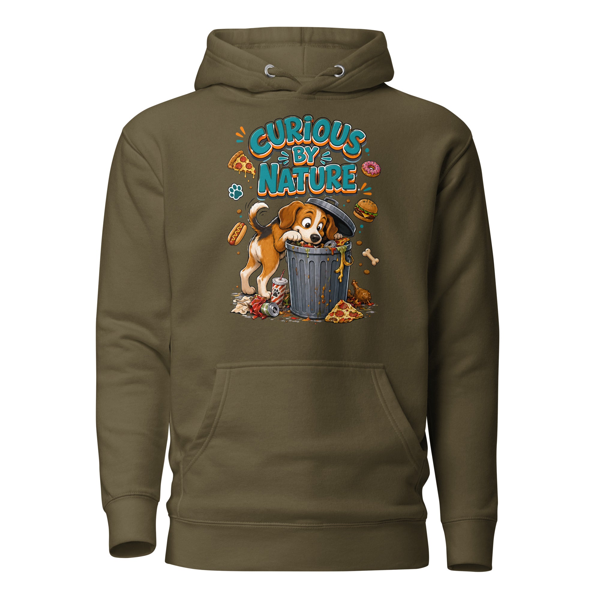 Elite Curious By Nature - Premium Luxury Beagle Dog Lovers Hoodie by printfluence.net