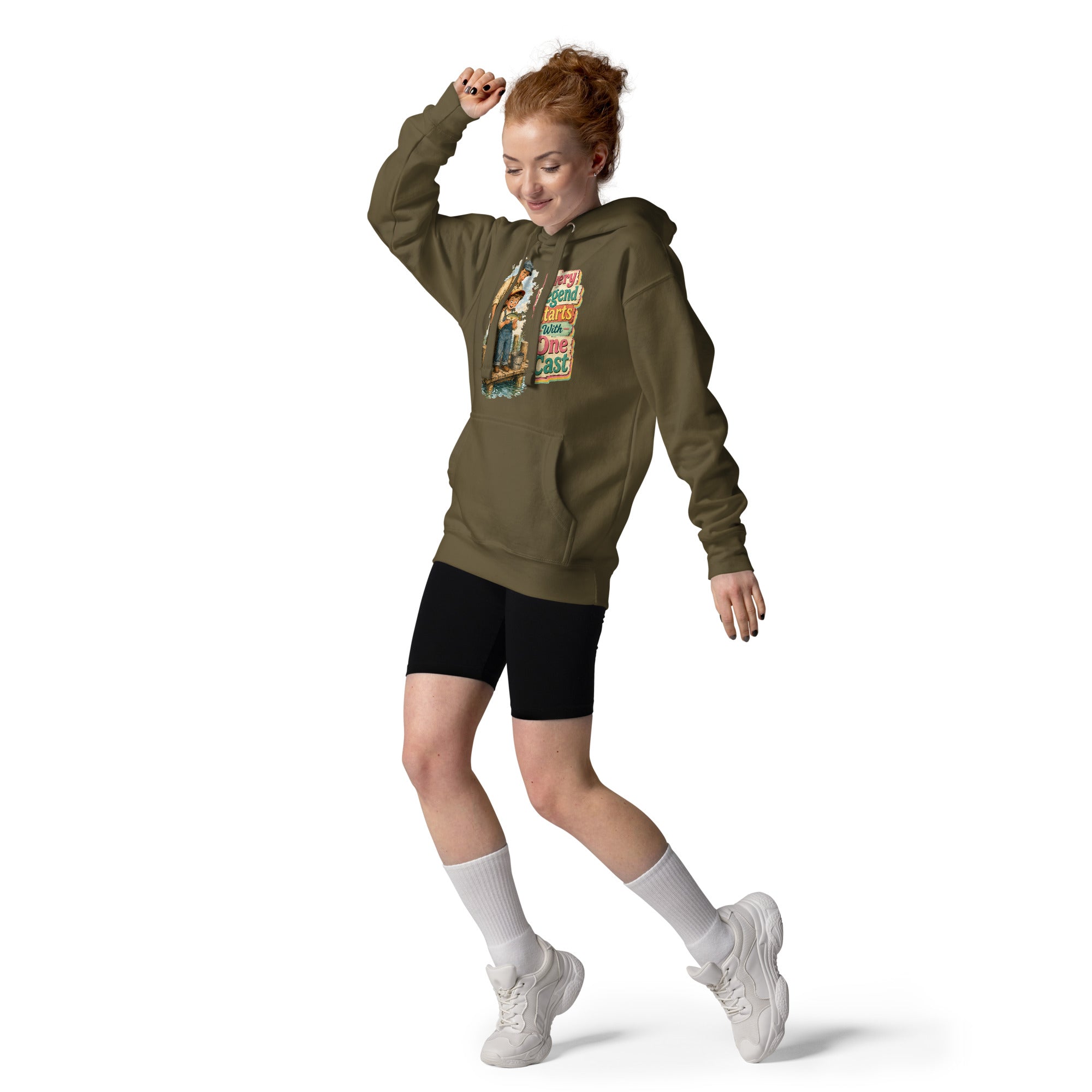 Fishing Lovers | Unisex Premium Pullover Hoodie - Every Legend Starts With One Cast by printfluence