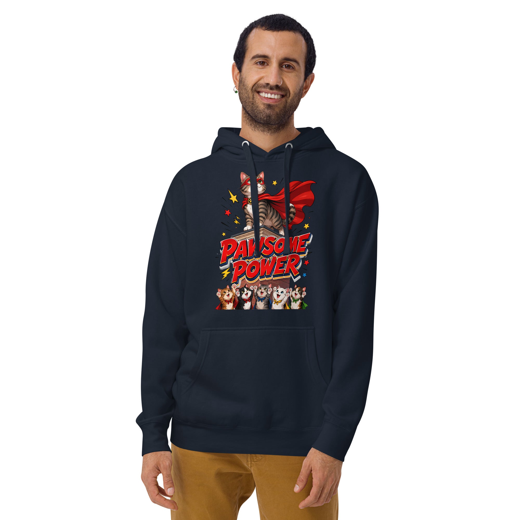 Unisex Hoodie - Elite Pawsome Power - Premium Luxury Hoodie for Cat Lovers by printfluence.net