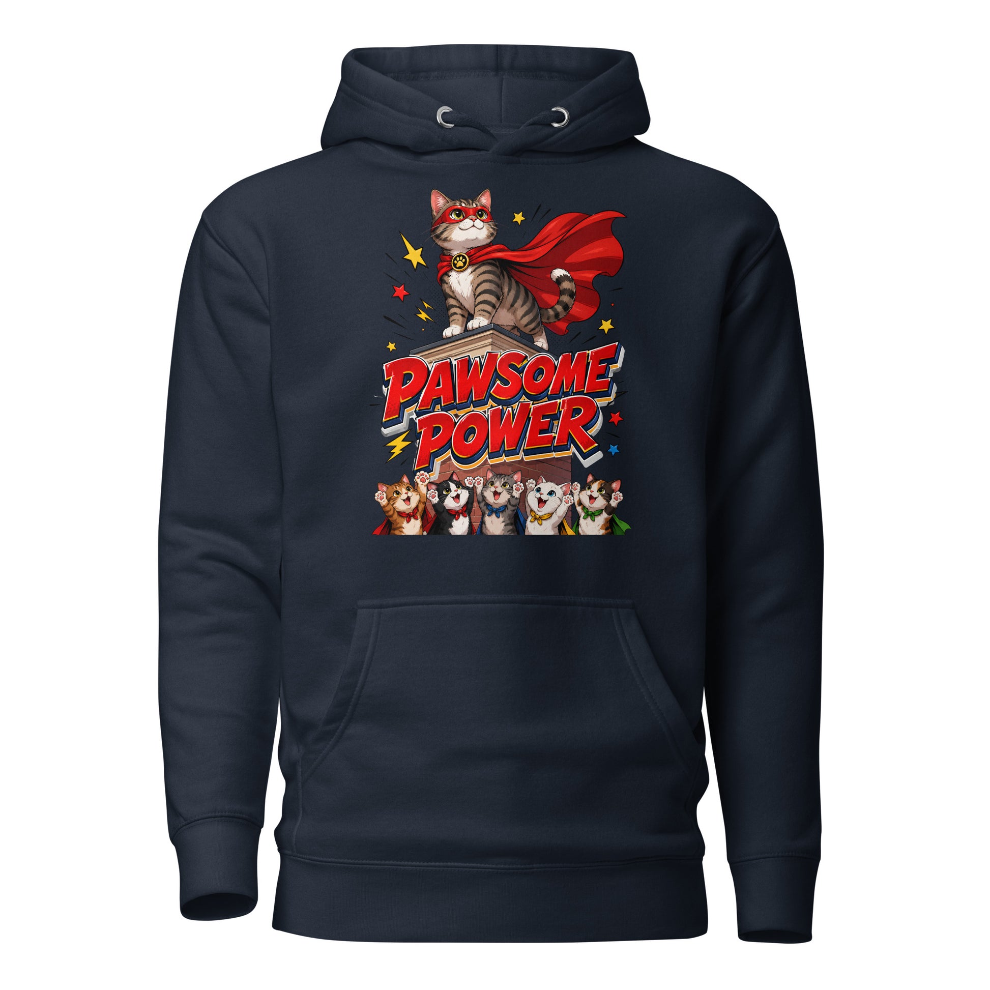 Unisex Hoodie - Elite Pawsome Power - Premium Luxury Hoodie for Cat Lovers by printfluence.net