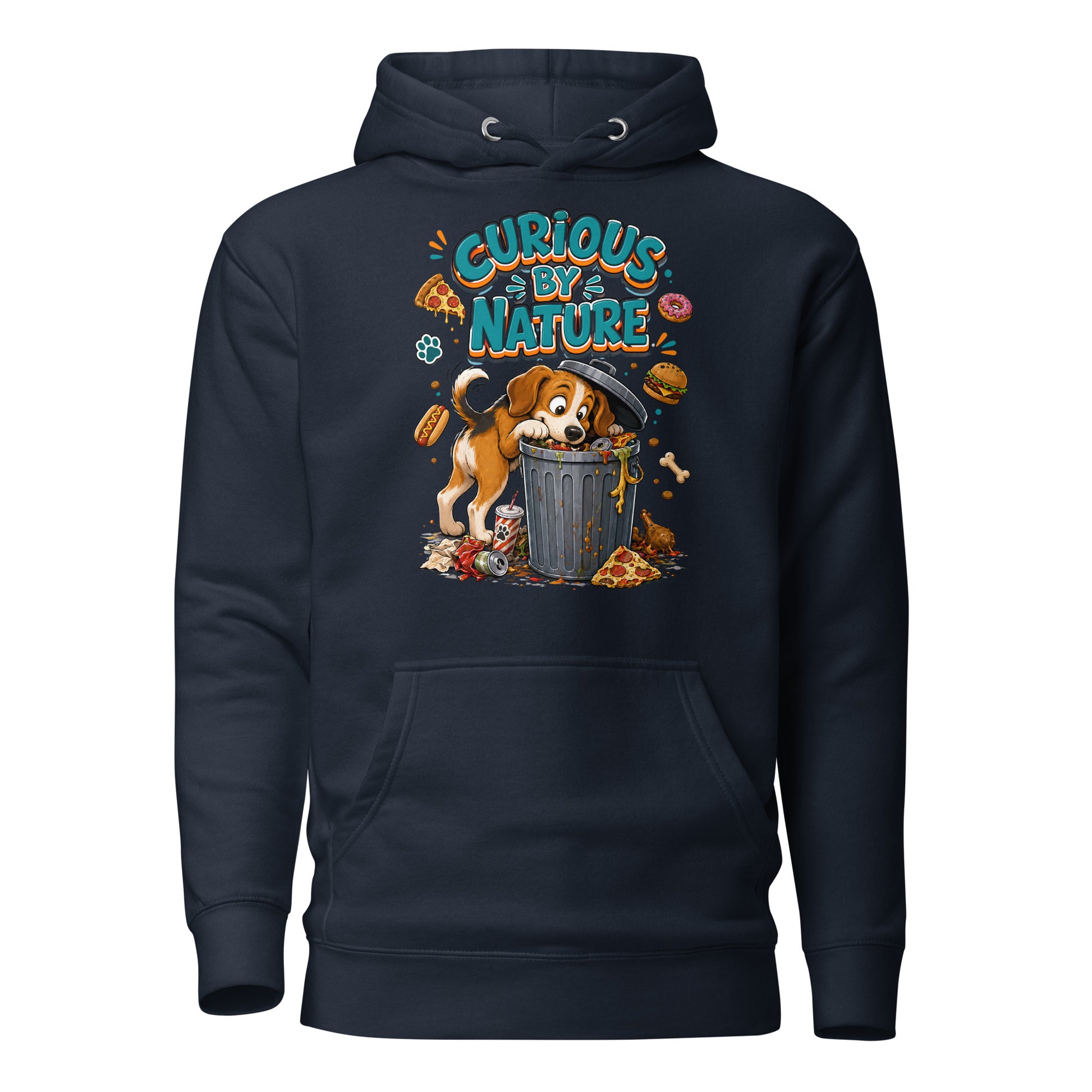 Elite Curious By Nature - Premium Luxury Beagle Dog Lovers Hoodie by printfluence.net