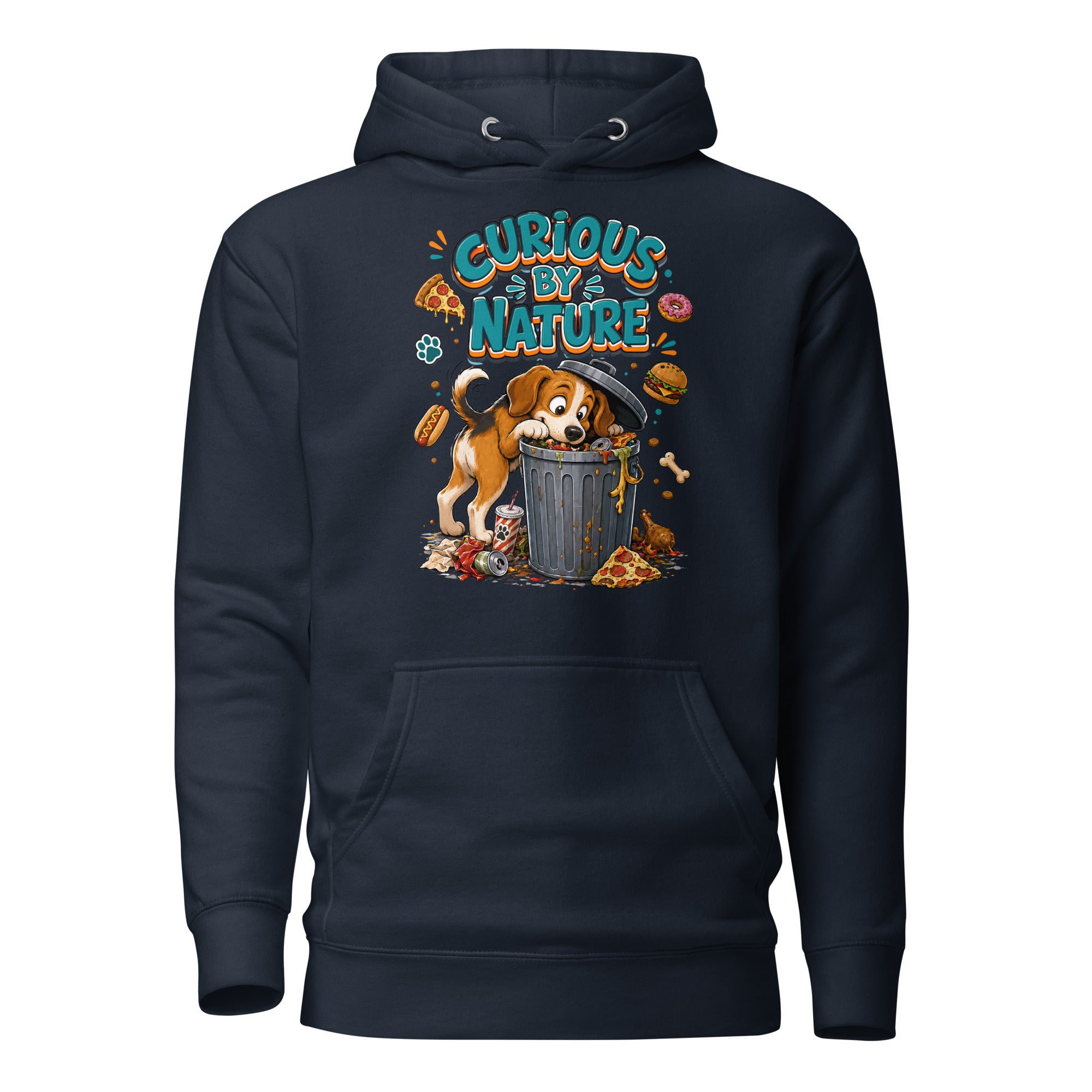 Elite Curious By Nature - Premium Luxury Beagle Dog Lovers Hoodie by printfluence.net