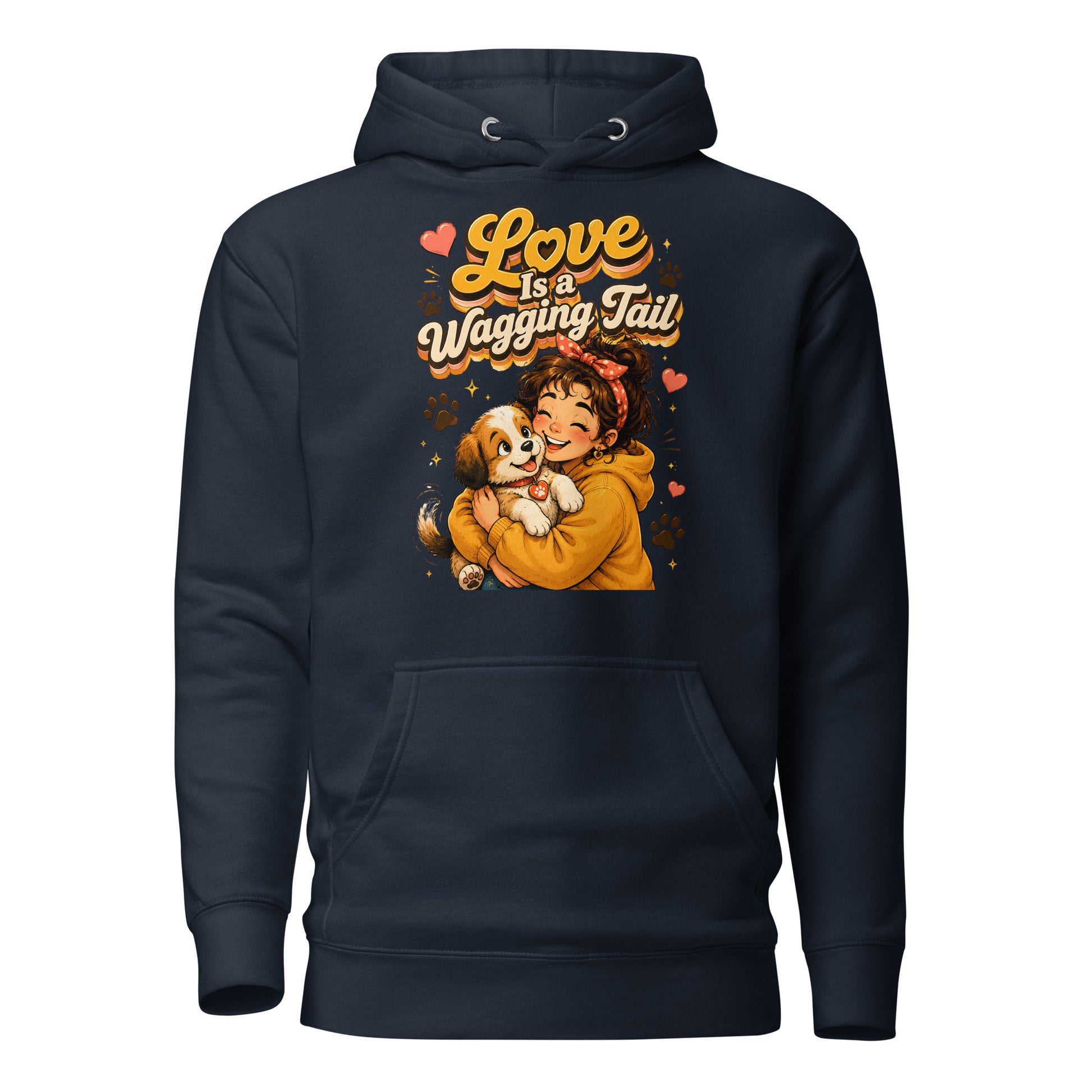 Elite Love Is a Wagging Tail - Premium Luxury Dog Lovers Unisex Hoodie by printfluence.net