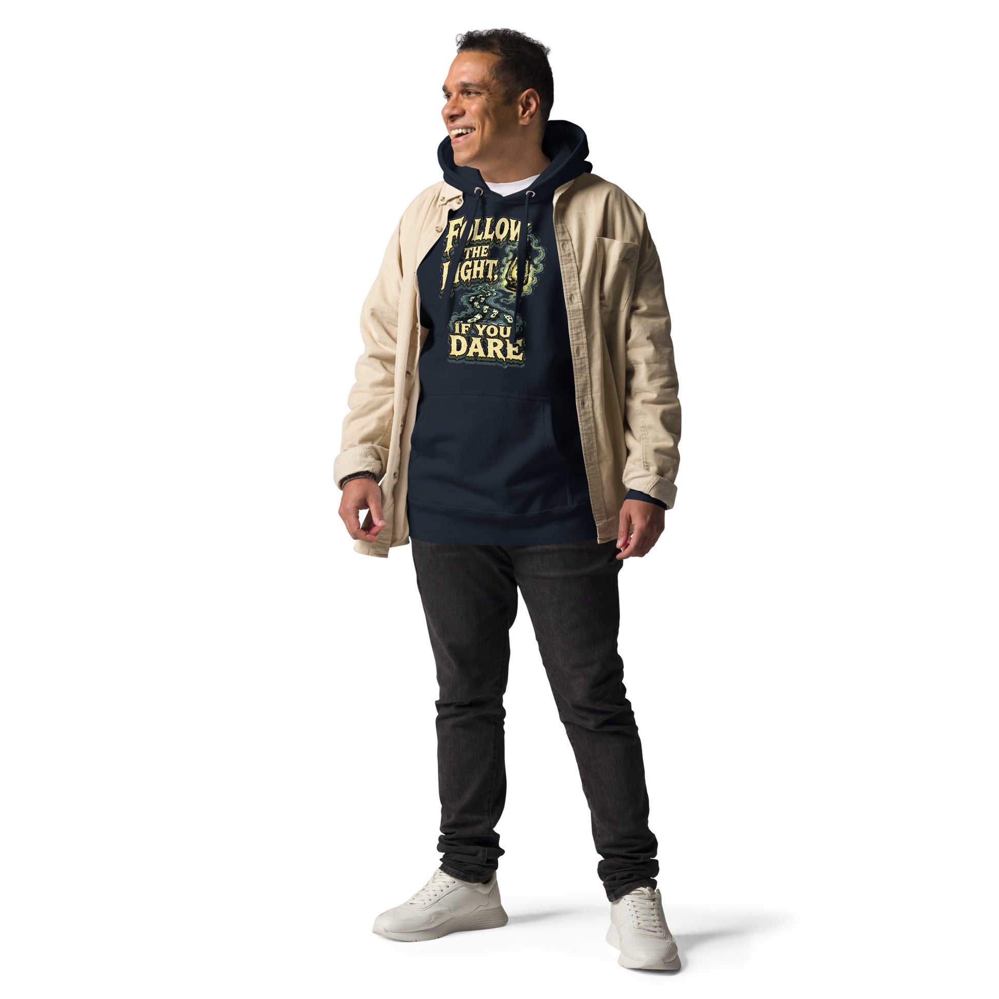 Follow The Light | Premium Horror Mystery Unisex Hoodie by printfluence.net