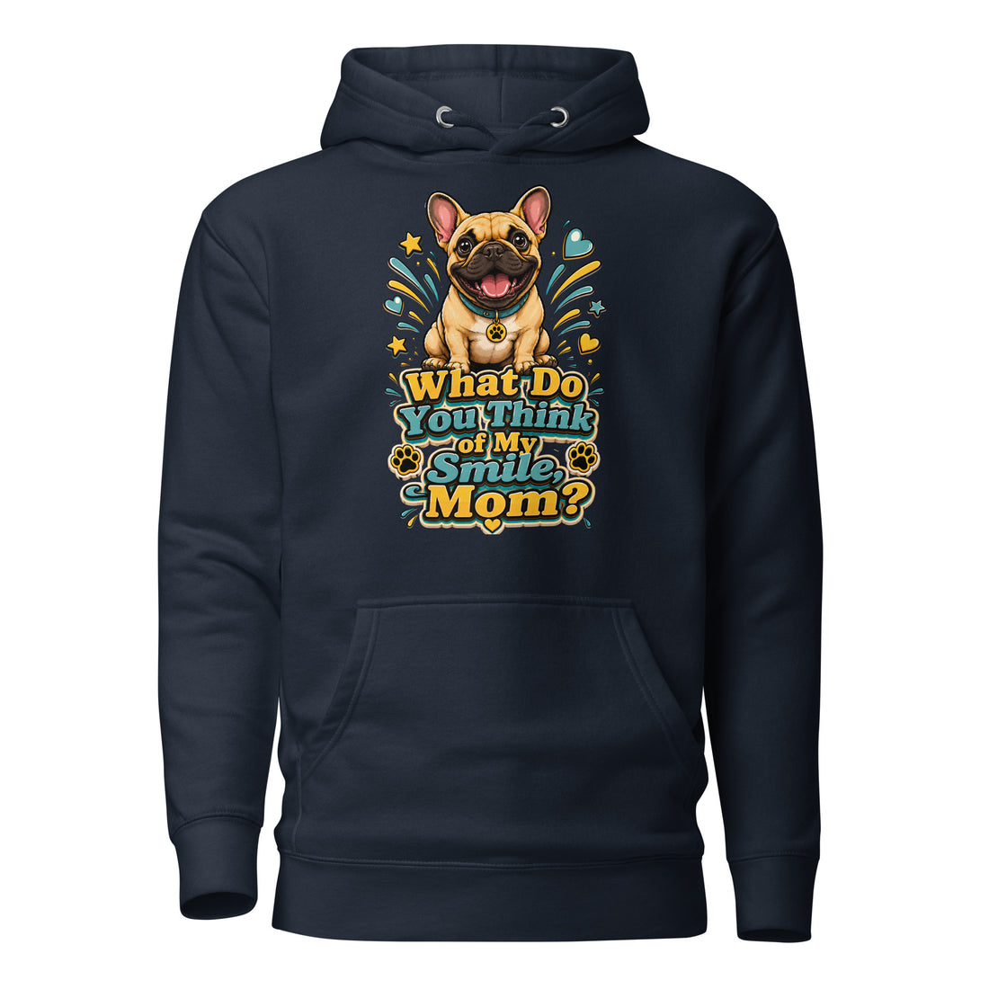 French Bulldog Mom Smile Unisex Hoodie by printfluence.net