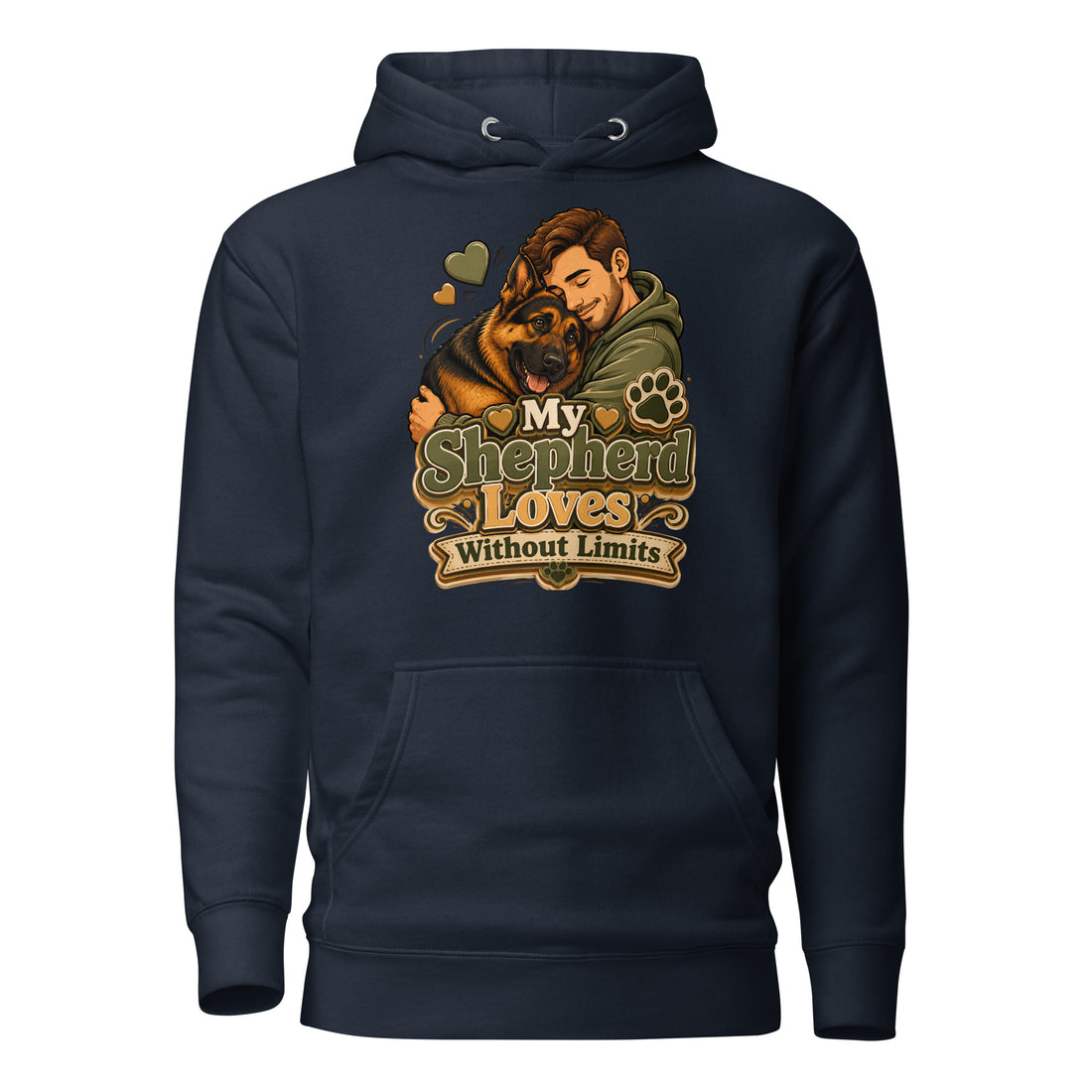 German Shepherd Loves Without Limits Unisex Hoodie by printfluence.net