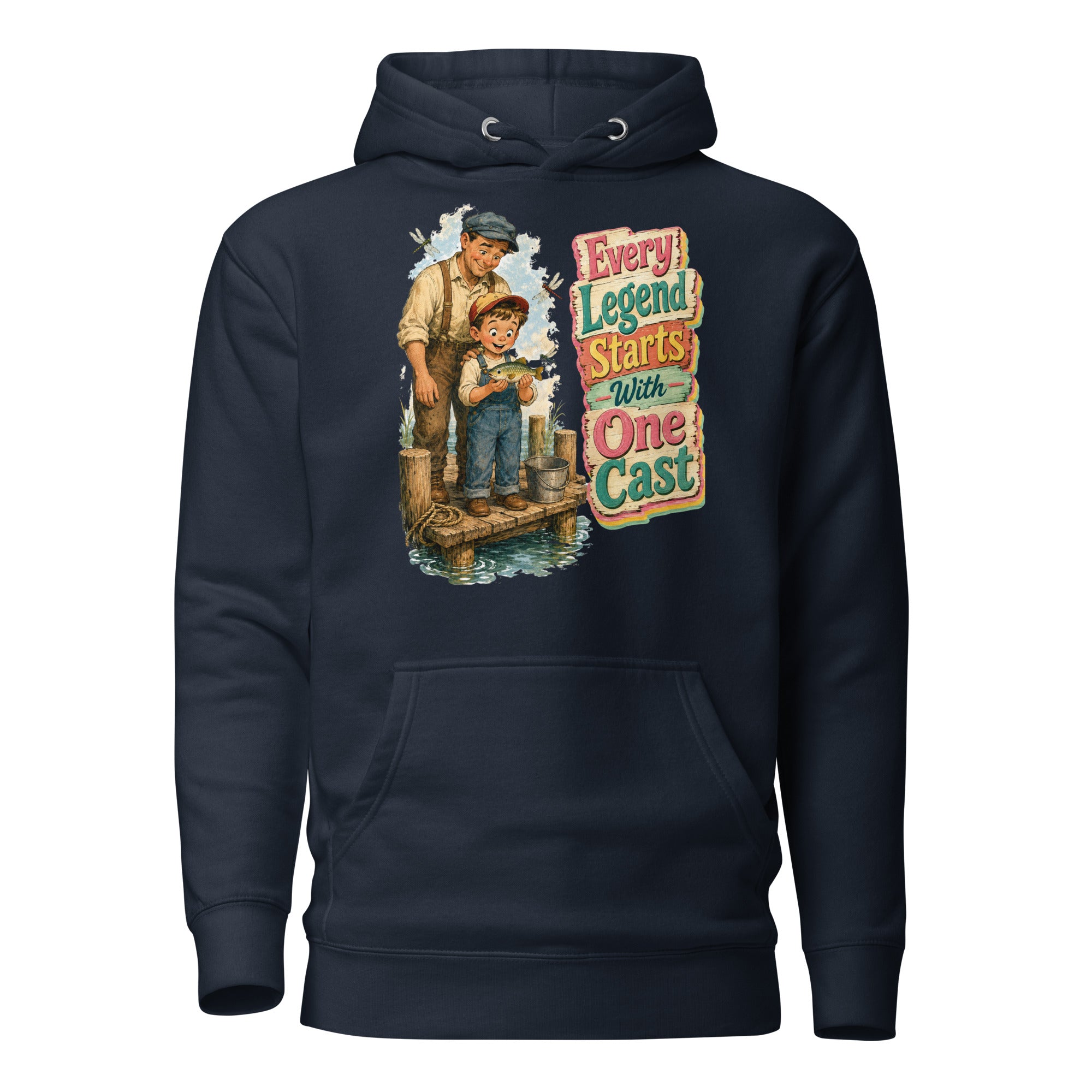 Fishing Lovers | Unisex Premium Pullover Hoodie - Every Legend Starts With One Cast by printfluence