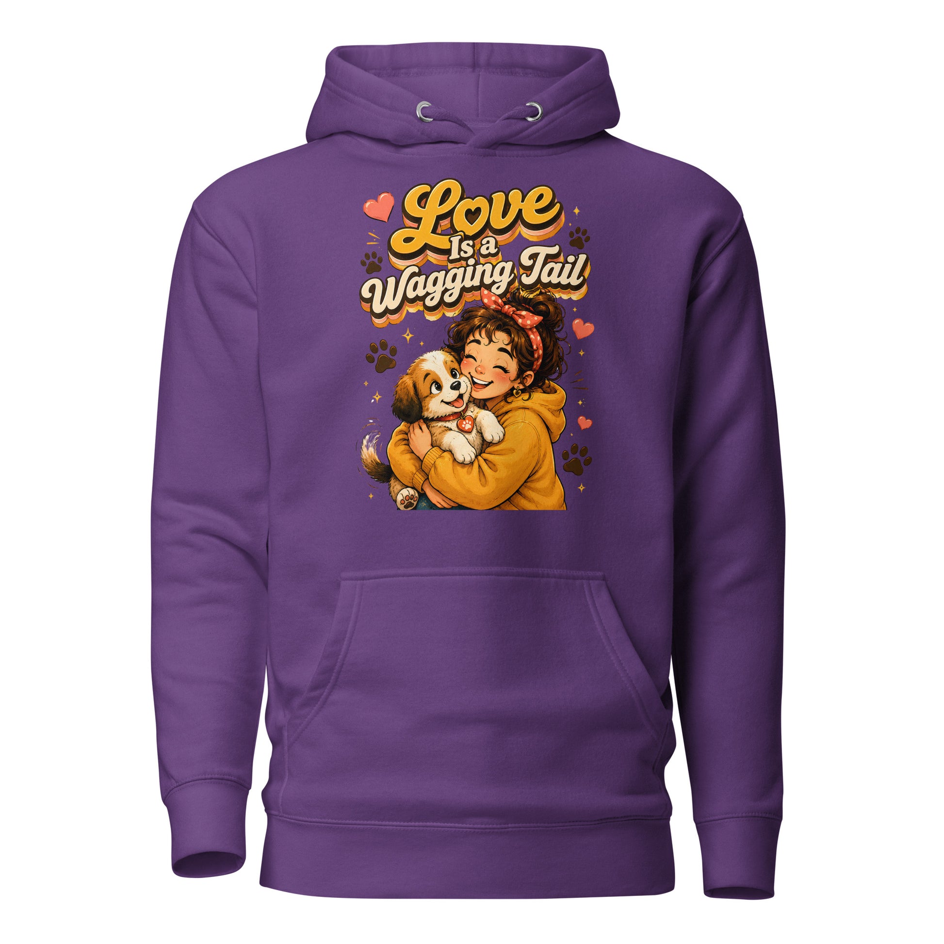 Elite Love Is a Wagging Tail - Premium Luxury Dog Lovers Unisex Hoodie by printfluence.net