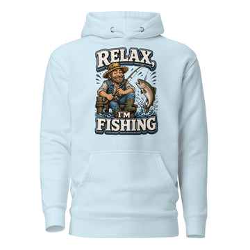 Relax I'm Fishing Hoodie - Cozy Vintage Trout Bass Fishing Lovers Graphic Pullover by printfluence.net