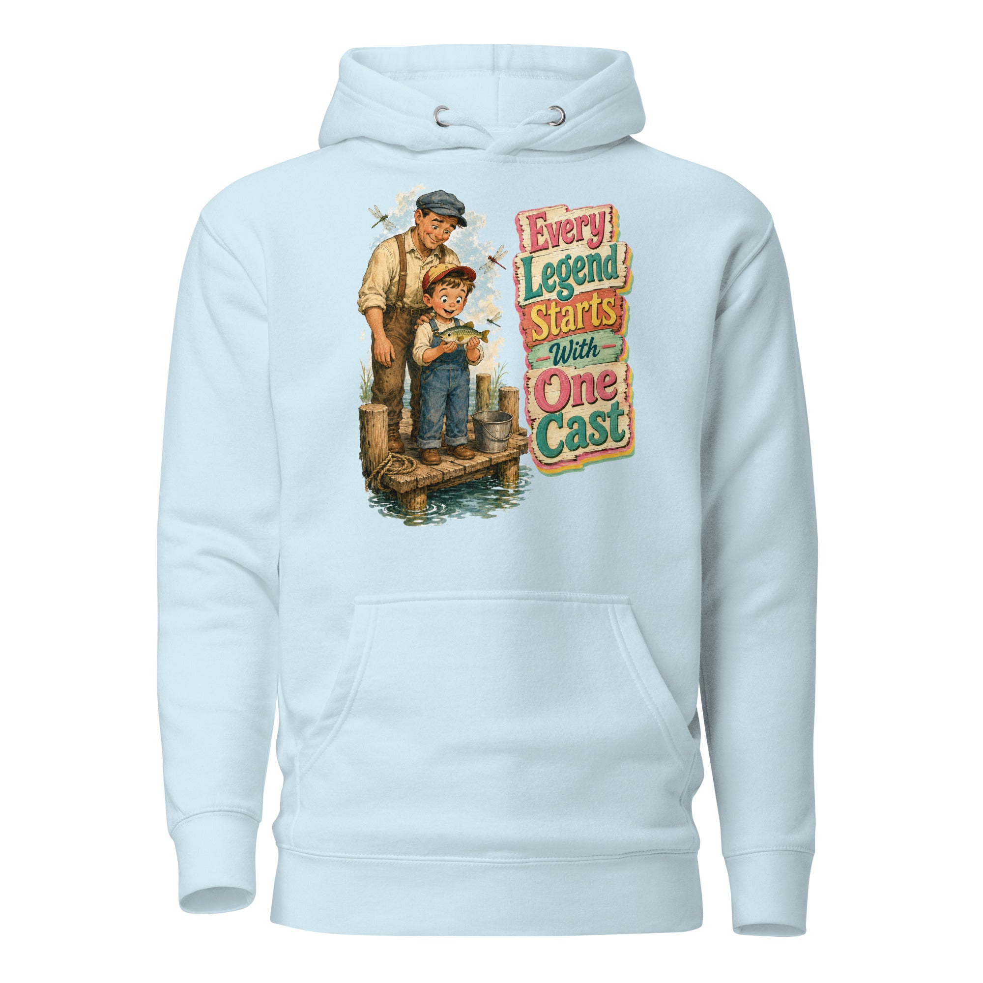 Fishing Lovers | Unisex Premium Pullover Hoodie - Every Legend Starts With One Cast by printfluence